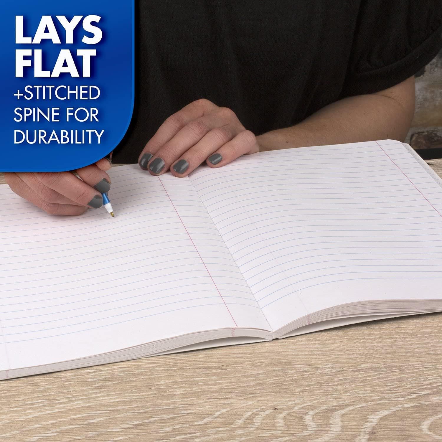 Mead Composition Notebook, 3 Pack, College Ruled Paper, 7-1/2" x 9-3/4", 100 Sheets per Comp Book, Black Marble (38111) Pack of 3 - Image 8