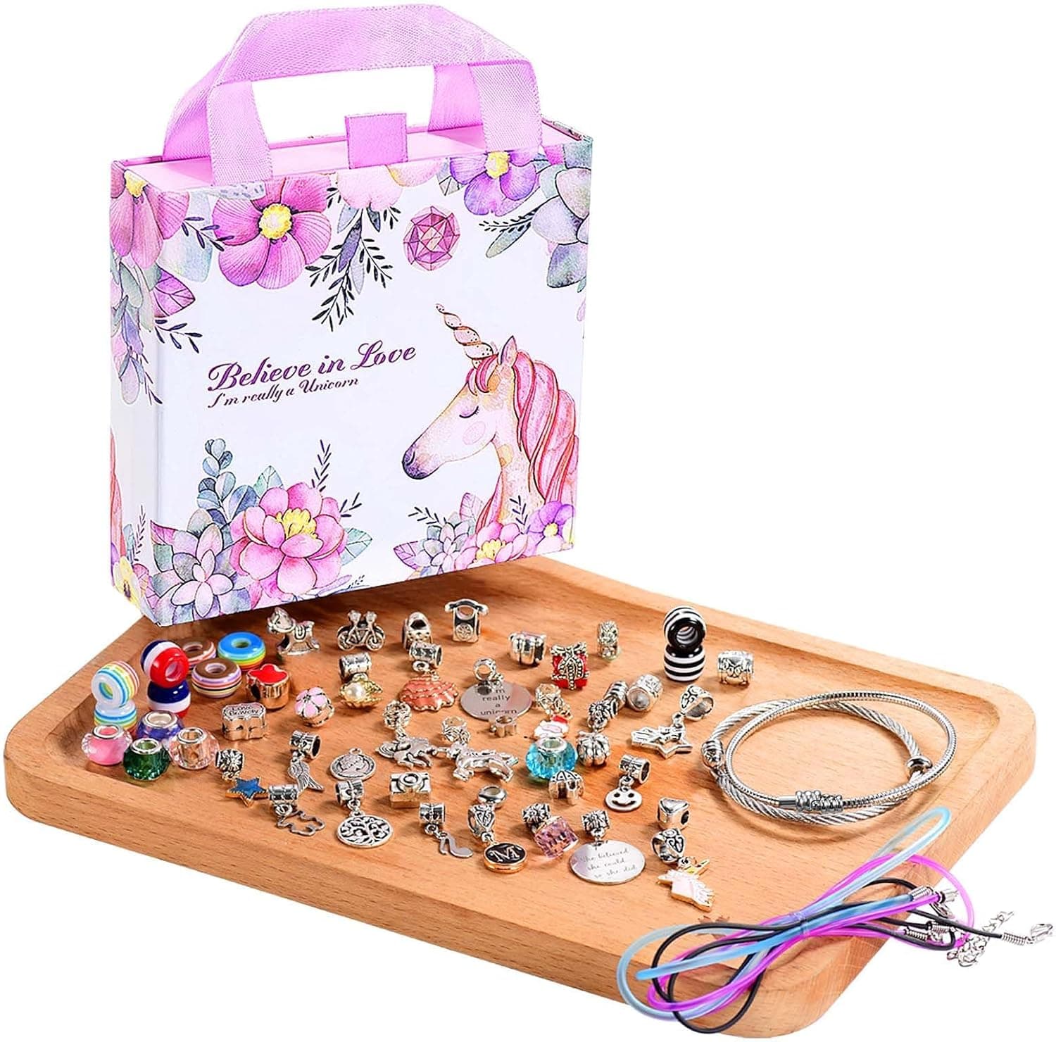 COO&KOO Girls Charm Bracelet Making Kit: Crafts for Girl 8-12 A Perfect Gifts Unicorn Girls Toy for Ages 6 7 8 9 10 Girl Jewelry Making Kit That Imagination Self-Expression and Inspires Creativity - Image 3
