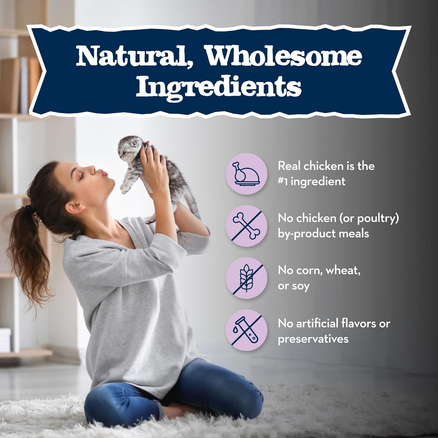 Blue Buffalo Baby Blue Natural Kitten Dry Cat Food, Healthy Growth Formula with DHA, Chicken and Brown Rice Recipe, 2-lb Bag Chicken & Brown Rice 2 Pound (Pack of 1) - Image 6