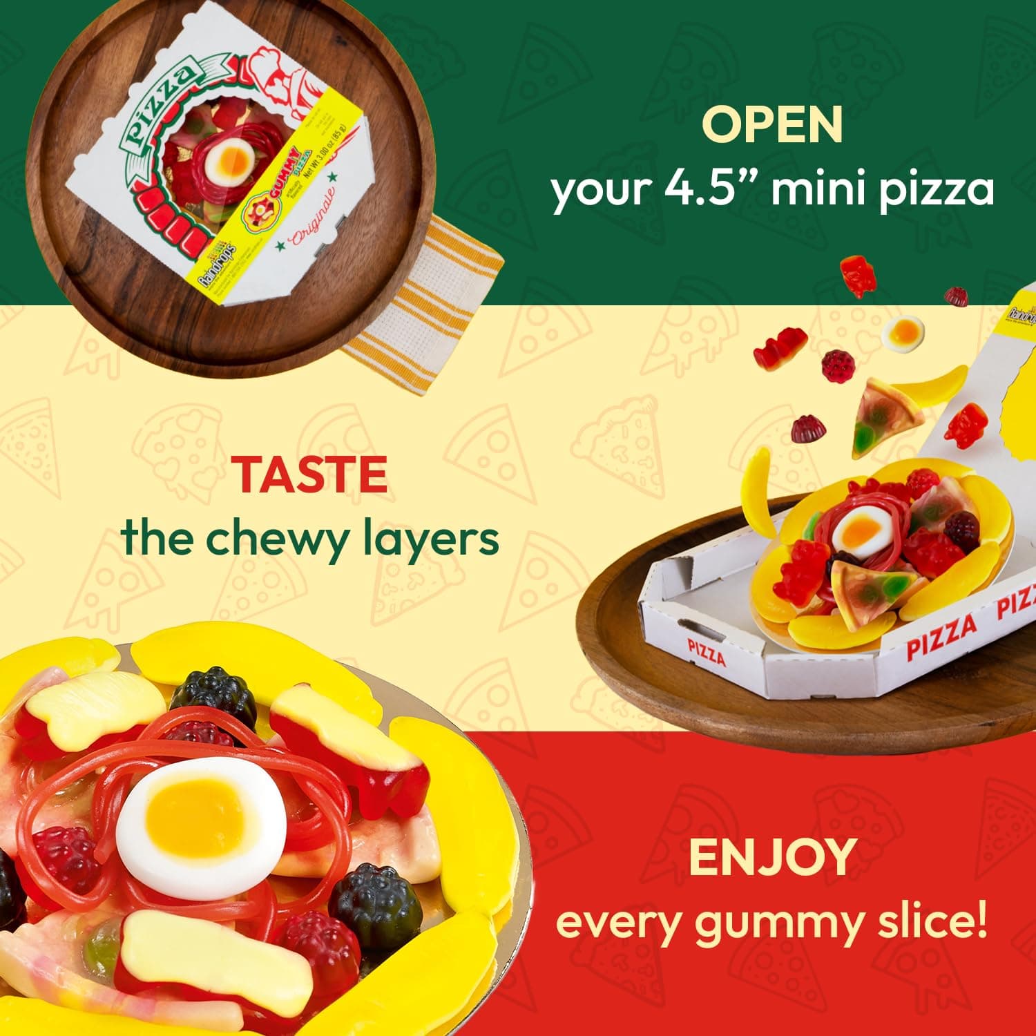 Raindrops Mini Gummy Pizza Candy, 3 Oz (Pack of 1) - Fun & Vibrant Pizza Gummies - Made with Delicious & Various Candies - Perfect for Parties, Gifts & Movie Nights - Ideal Snack for Kids & Adults - Image 6