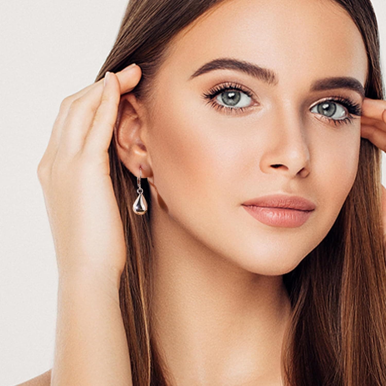 925 Sterling Silver Teardrop Leverback Earrings for Women Girls Waterdrop Tear Drop Dangle Earrings Jewelry Hypoallergenic Silver Teardrop Leverback Dangle Earring for Women A-Silver - Image 6