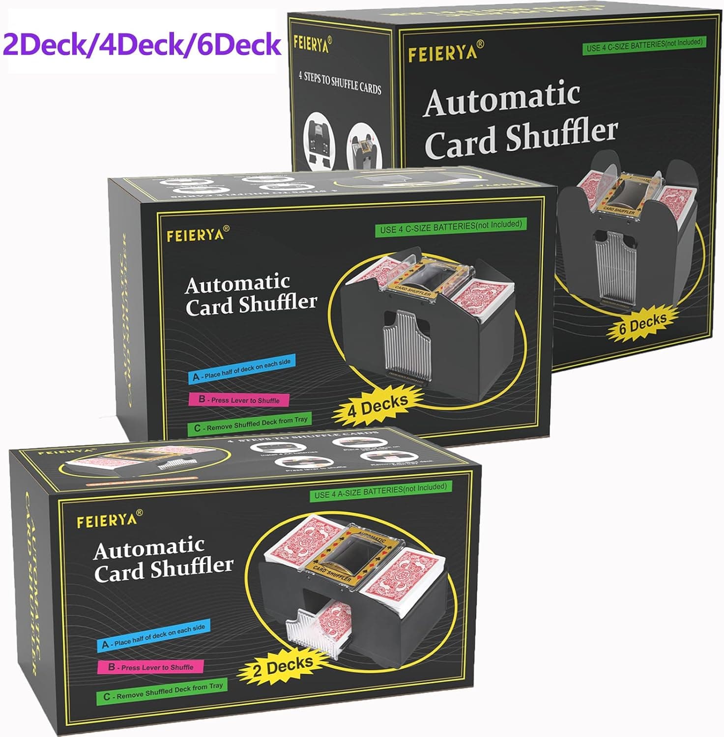Automatic Card Shuffler 2/1/4/6 Deck,Battery-Operated Electric UNO Poker Shuffler,Playing Card Shuffler for Home Card Game,Travel 1-2 Decks - Image 8