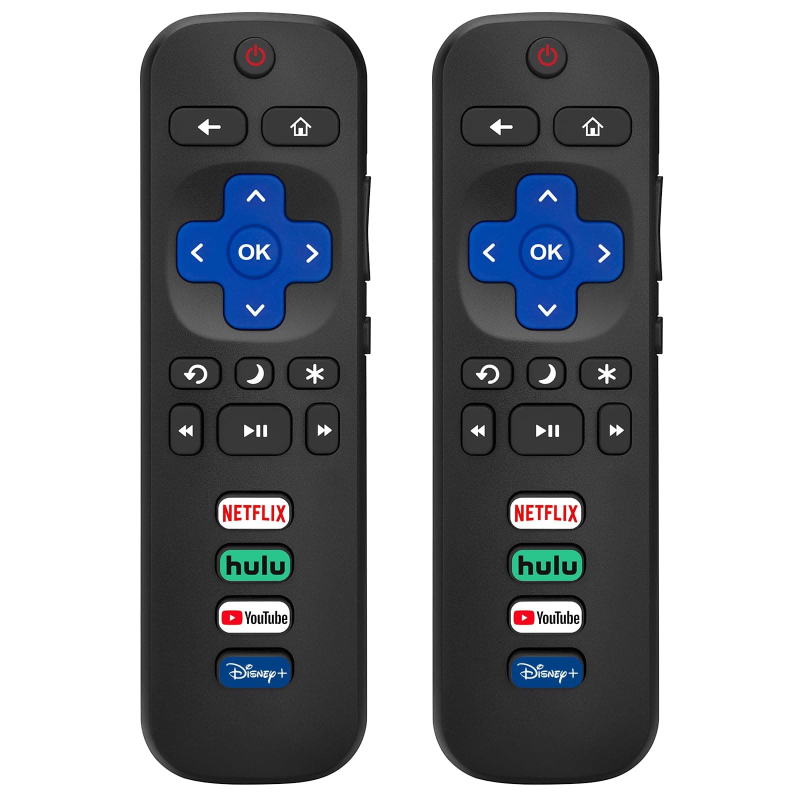 (Pack of 2) Replacement Remote Control Only for Roku TV, Compatible for TCL Roku/Hisense Roku/Onn Roku/Sharp Roku/Element Roku/Westinghouse Roku/Philips Roku Smart TVs (Not for Roku Stick and Box) for Roku TVs