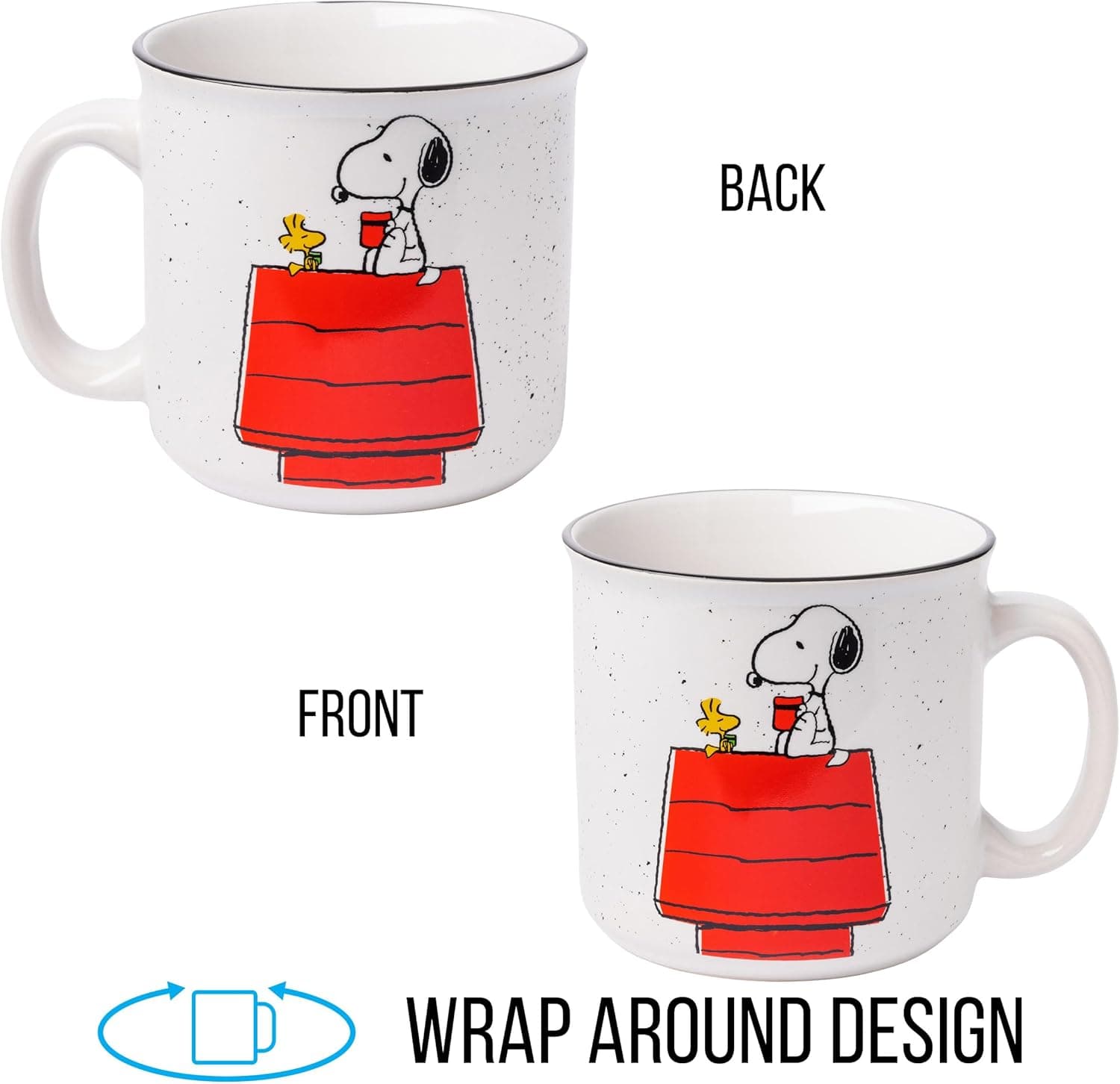 Silver Buffalo Peanuts Snoopy and Woodstock Get Cozy Ceramic Camper Mug, 20 Ounces Peanuts Snoopy and Woodstock (Camper) - Image 6
