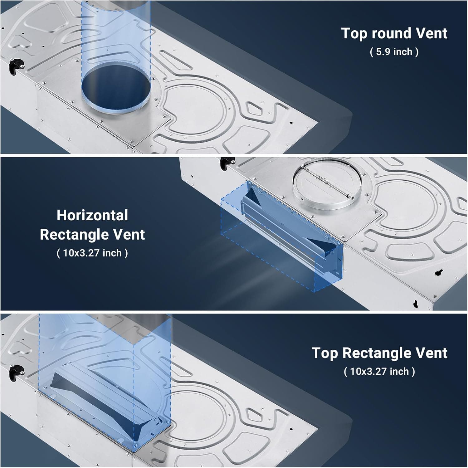 AMZCHEF Under Cabinet Range Hood 30 Inch, 750CFM Stainless Steel Kitchen Stove Vent Hood 3 Speed Exhaust Fan Touch/Remote/Gesture Control LED lights Time Setting Dishwasher-Safe Baffle Filters - Image 8