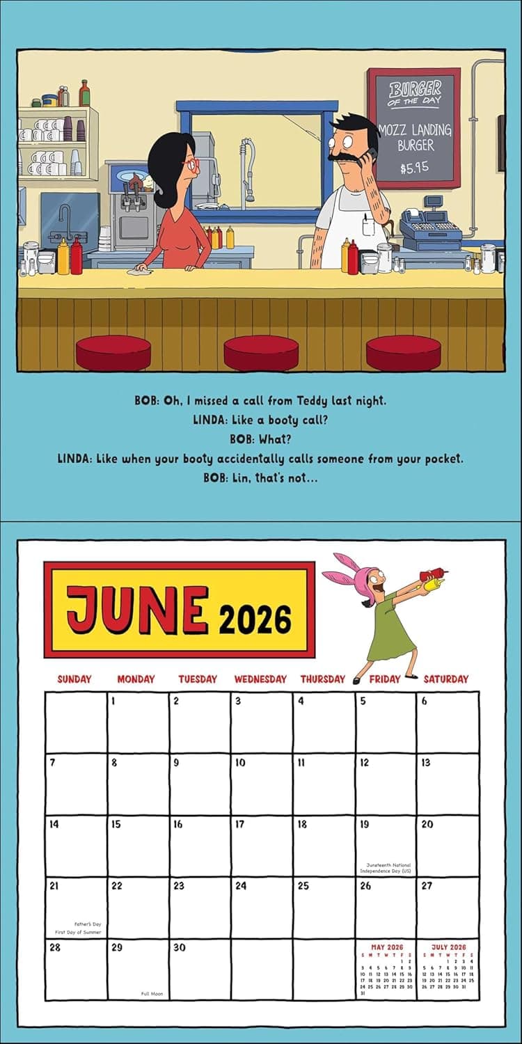 Bob's Burgers 2026 Wall Calendar (Includes Stickers) - Image 5
