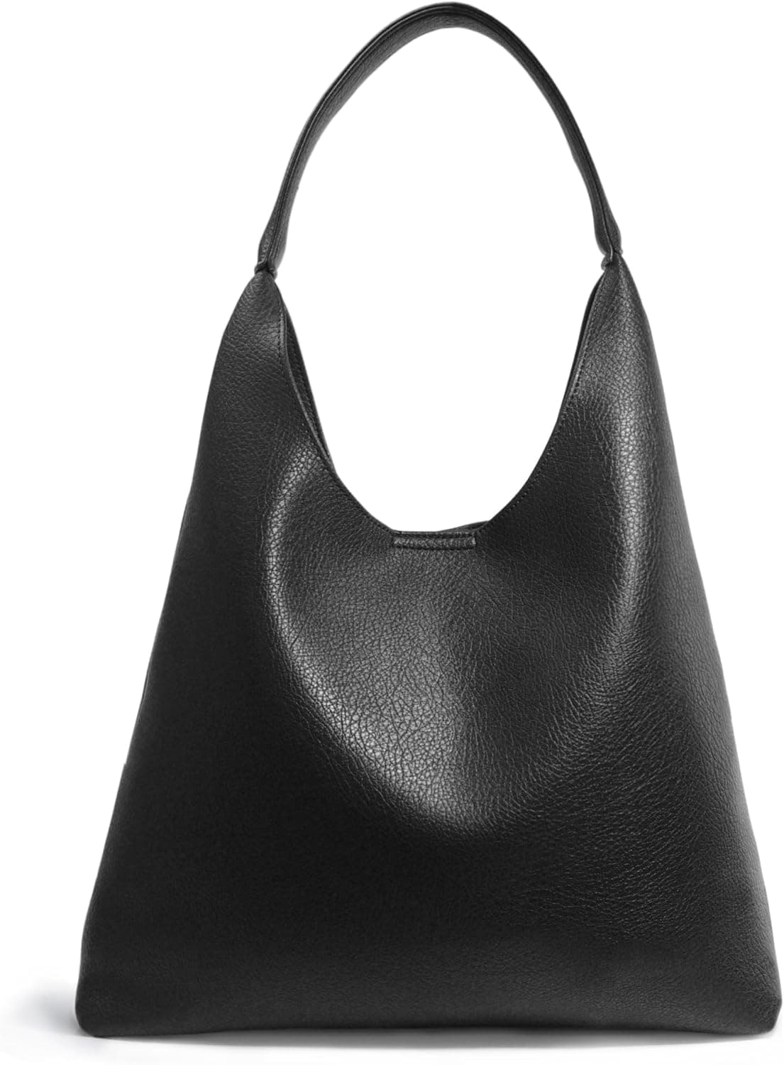 Hobo Bags for Women Soft Vegan Leather Shoulder Handbag Slouchy Tote Purses Black - Image 2