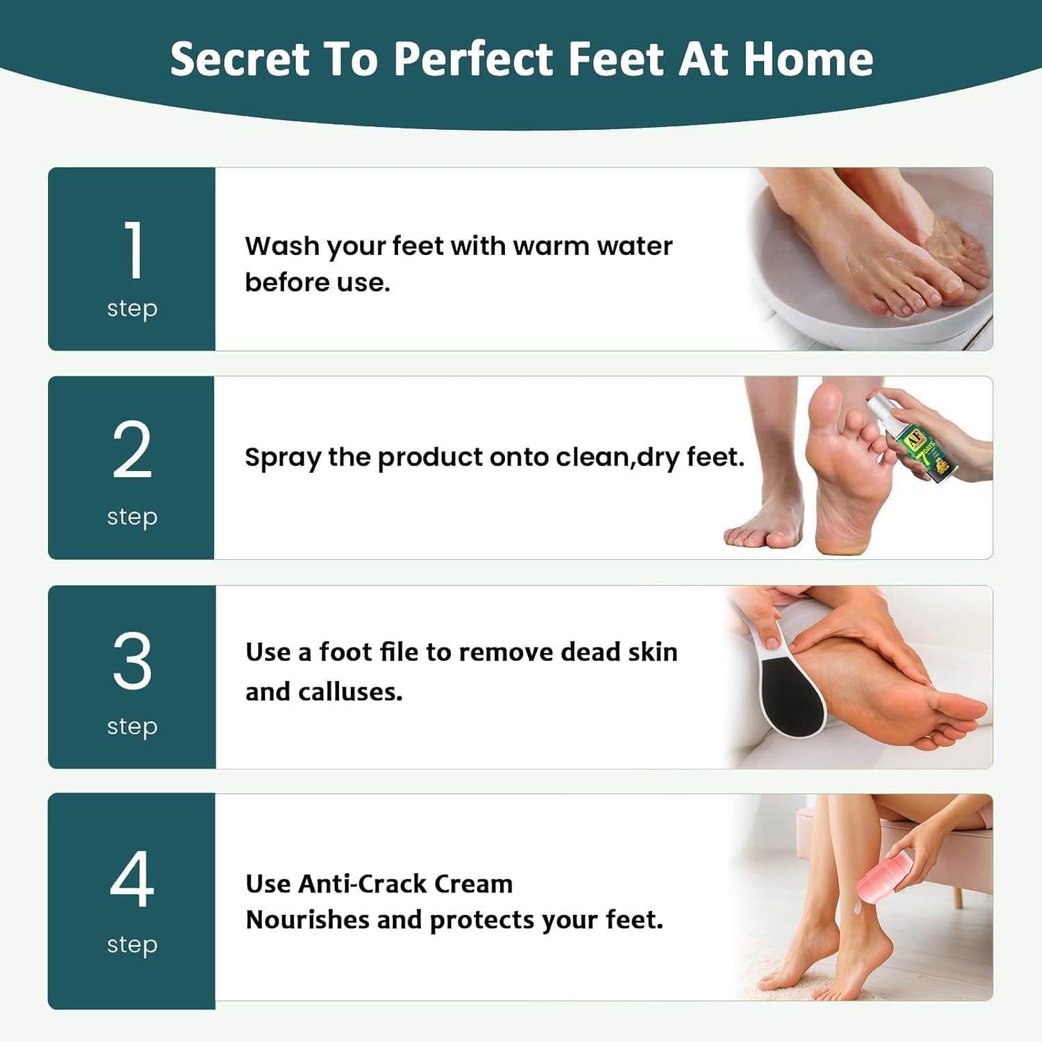 Pedicure Foot Care Kit 3 Piece – Includes Ginger Foot Spray, Callus Remover & Moisturizing Anti Crack Cream Stick, Care Kit for Women & Men, Perfect for Dry Cracked Feet - Image 7