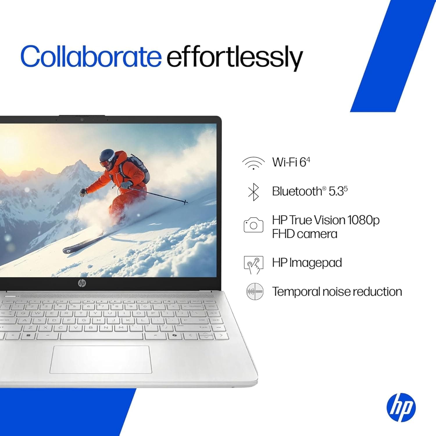 HP Everyday Laptop | Office 365 | Intel Quad-Core Processor | 11.5 HRs Battery | 1TB Cloud Storage with 64GB SSD, 8GB RAM | Copilot AI Windows 11 w/o Mouse White - Image 4