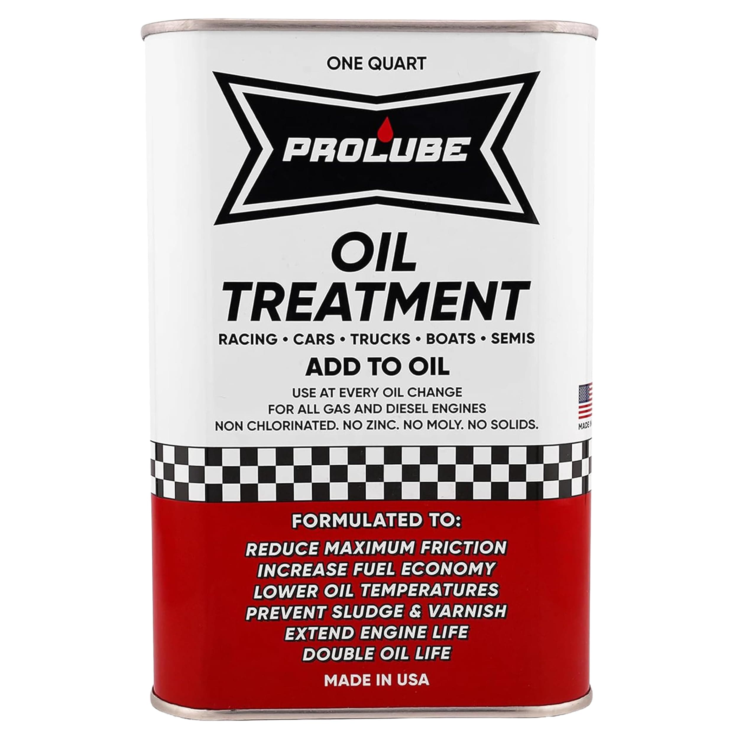 Prolube Tratamiento de Aceite - Aditivo para Aceite de Motor para Motores de Gas y Diésel - Reduce el Desgaste, Ruido, Vibración - Mejora la Economía de Combustible y Caballos de Fuerza - Funciona en Transmisiones y Diferenciales (1QT)