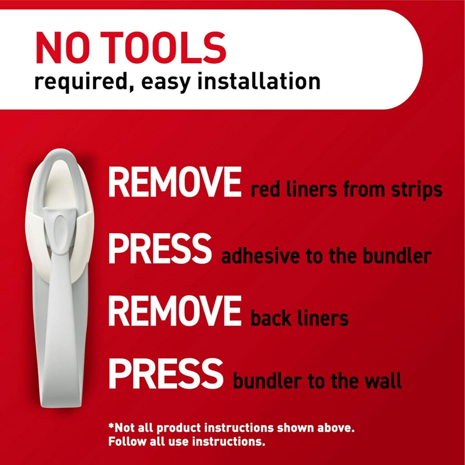 Command Cord Bundlers, Damage-Free Hanging Cord Organizer, No Tools Cord Bundler for Hanging Electrical Cables of Christmas Decorations, 6 Gray Cord Bundlers and 12 Command Strips - Image 8