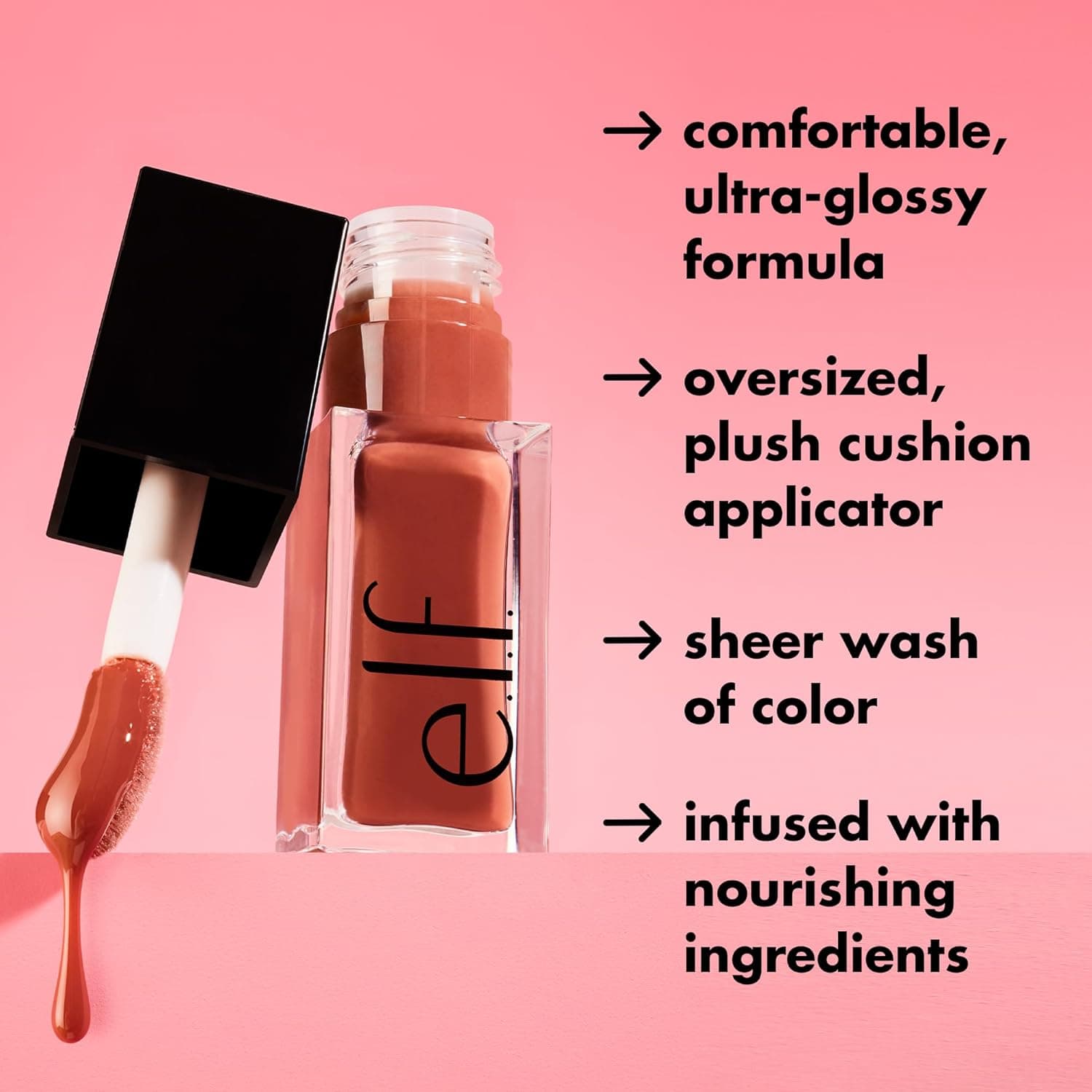 e.l.f. Glow Reviver Lip Oil, Nourishing Tinted Lip Oil For A High-shine Finish, Infused With Jojoba Oil, Vegan & Cruelty-free, Rose Envy Rose Envy 0.25 Fl Oz (Pack of 1) - Image 6