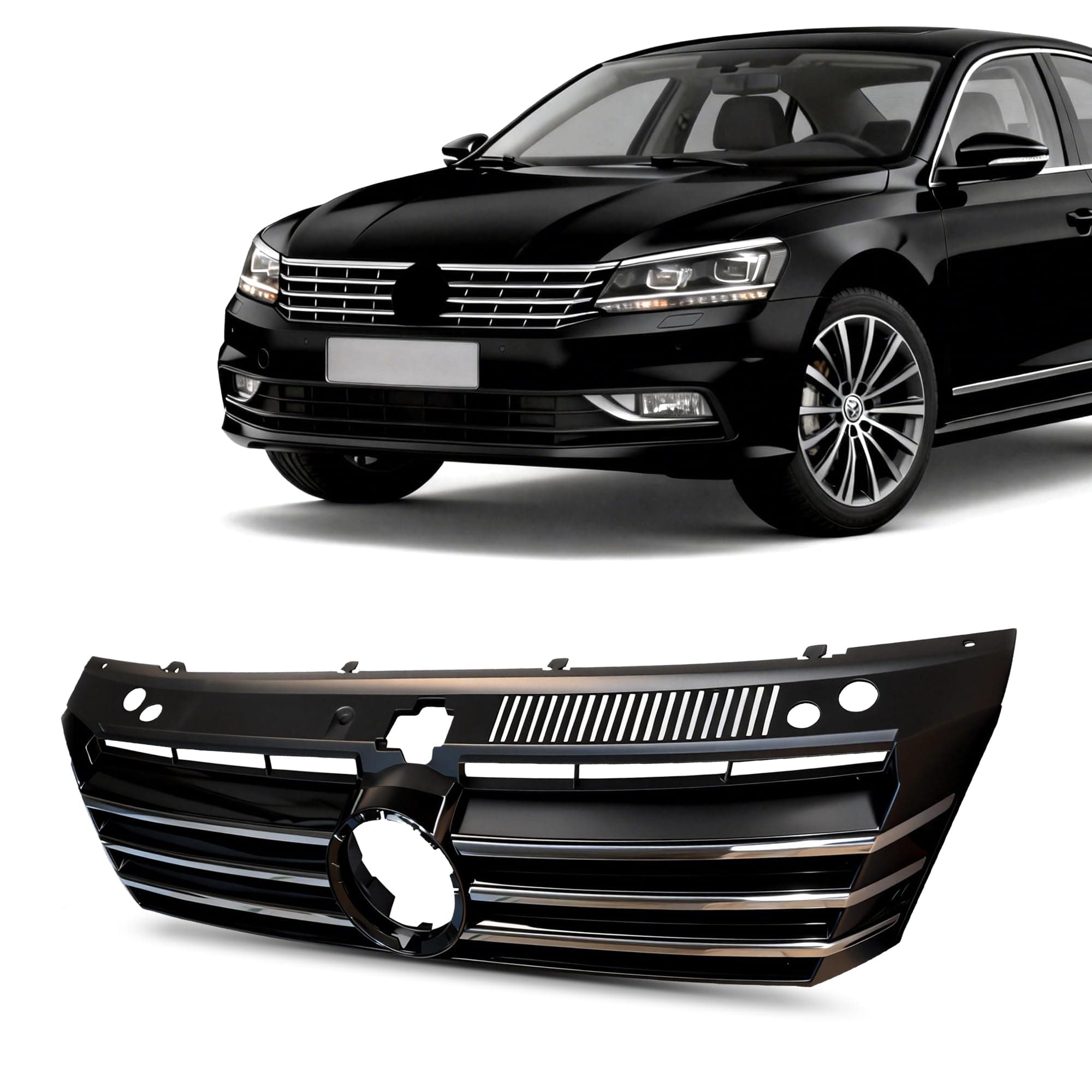 Front Molding Grille Grill Chrome For 2012 2013 2014 2015 Volkswagen VW Passat 561853651COQE