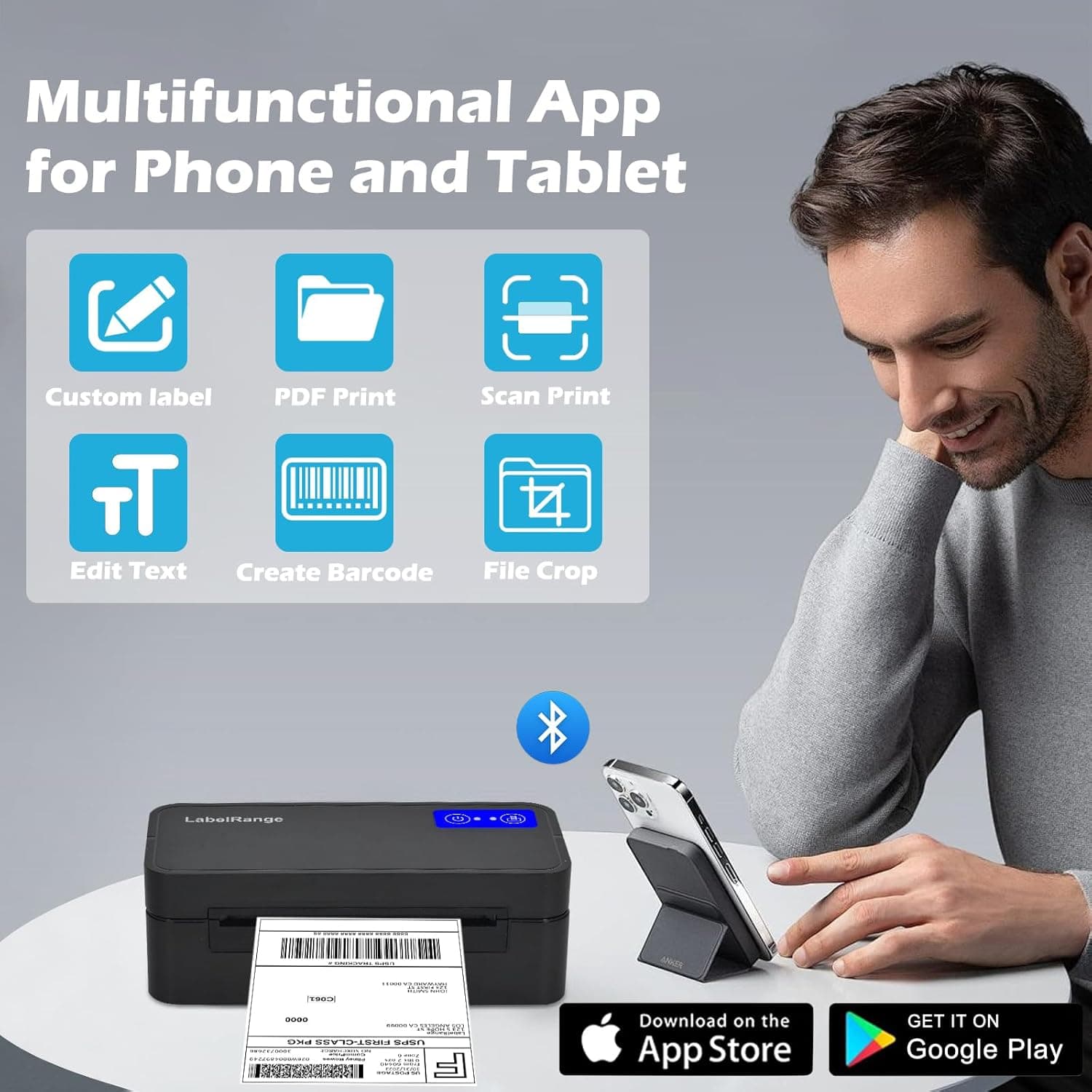 适用于Mac、Windows、手机、平板的蓝牙热敏标签打印机，无线4x6运输标签打印机，支持运输包裹，兼容USPS、Ebay、Amazon、Pirate Ship - Image 8