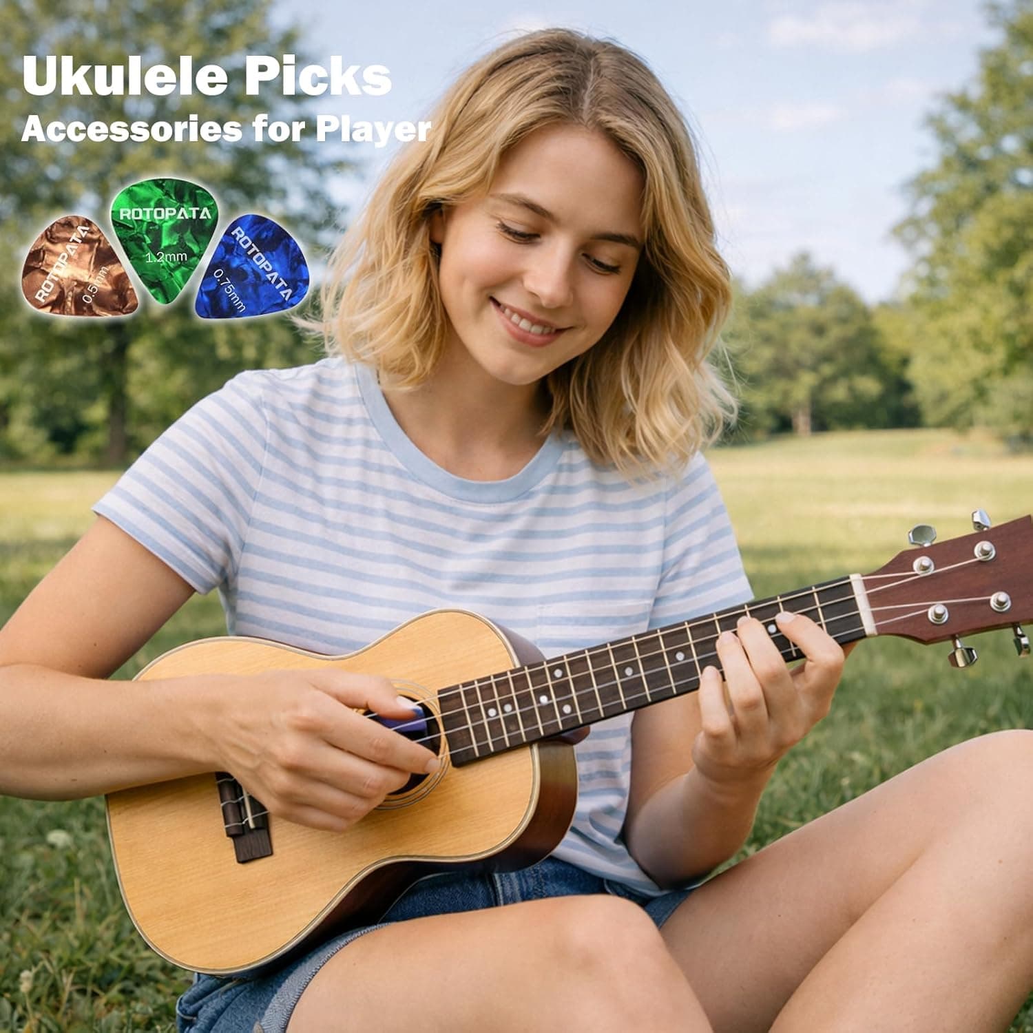 Paquete de 15 Púas de Guitarra con Caja de Almacenamiento Organizador, 0.5 0.75 1.0 mm Incluye Grosor Delgado, Medio y Pesado, Púas de Celuloide Coloridas para Guitarras Eléctricas, Acústicas y Ukulele - Image 7