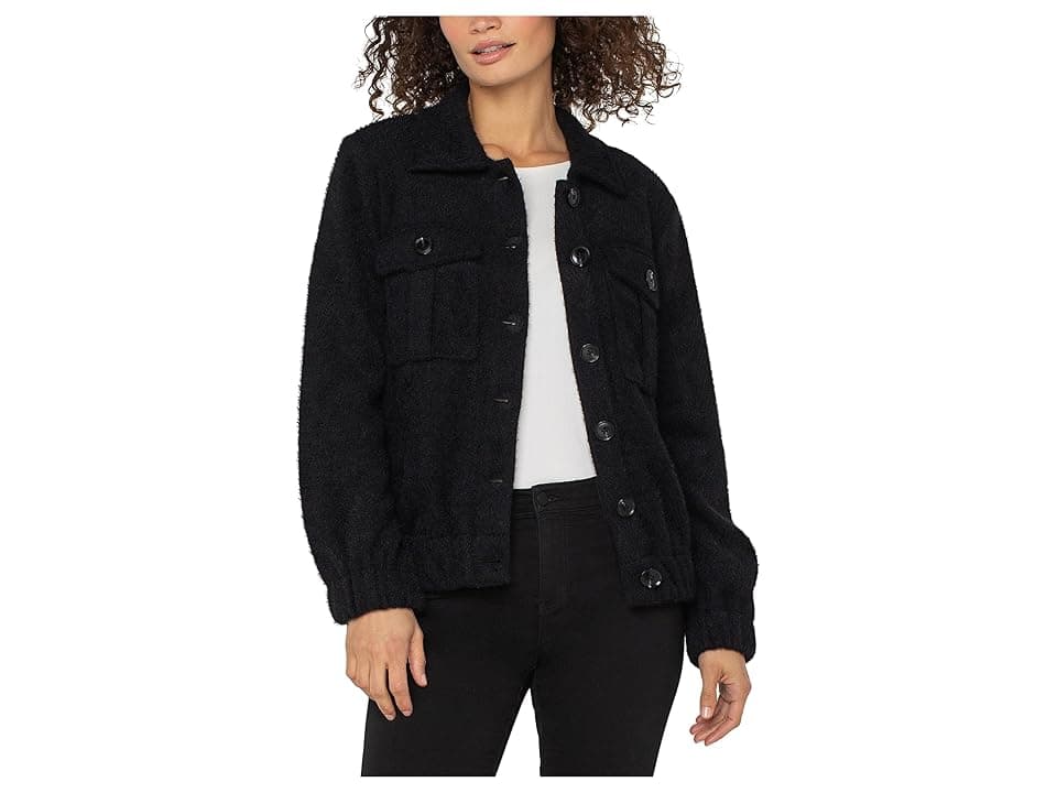 Liverpool Los Angeles Collared Bomber Jacket Women's Jacket Black: MD