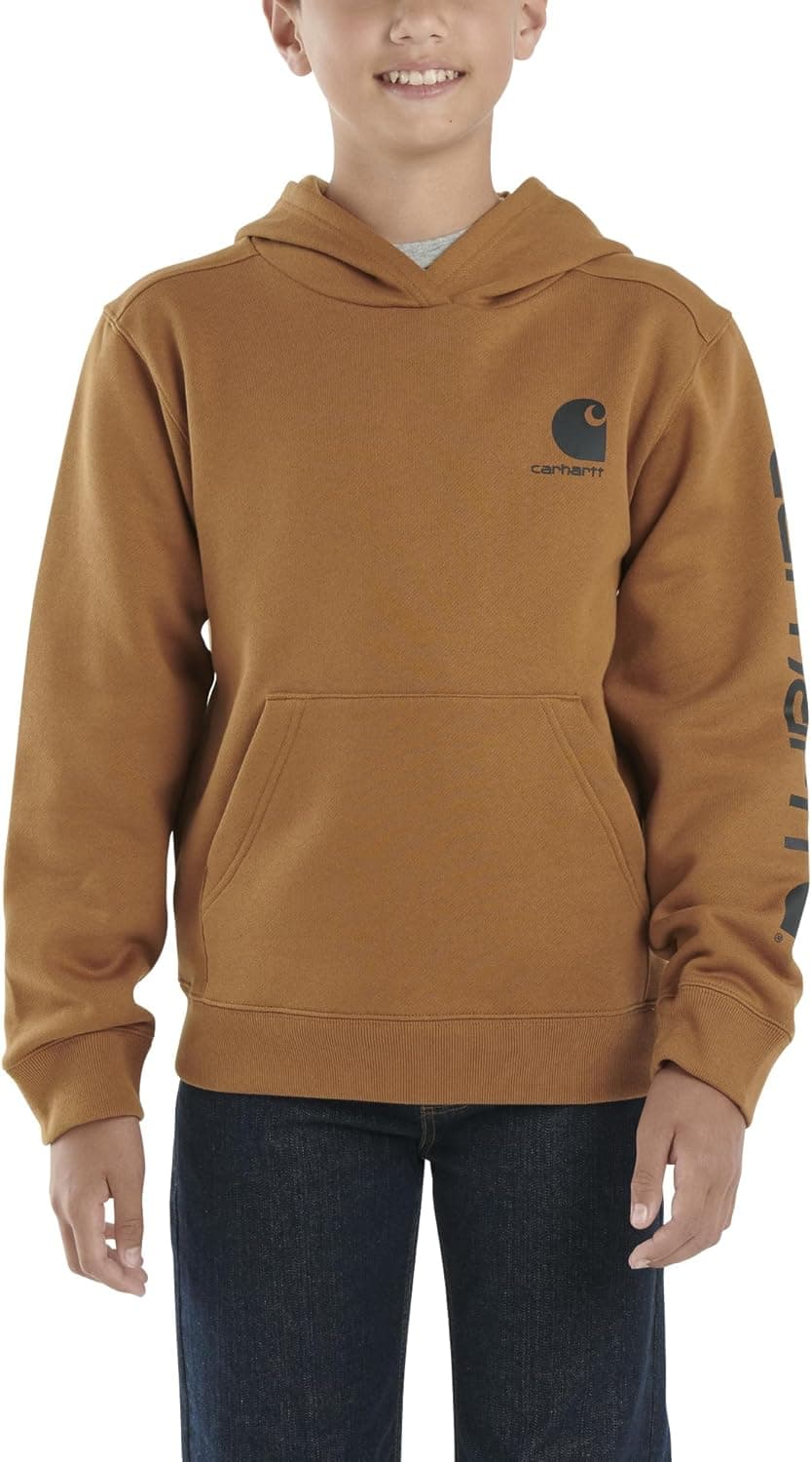Carhartt Kid's CA6272 Long-Sleeve Graphic Sweatshirt - Boys Small Carhartt Brown - Image 2