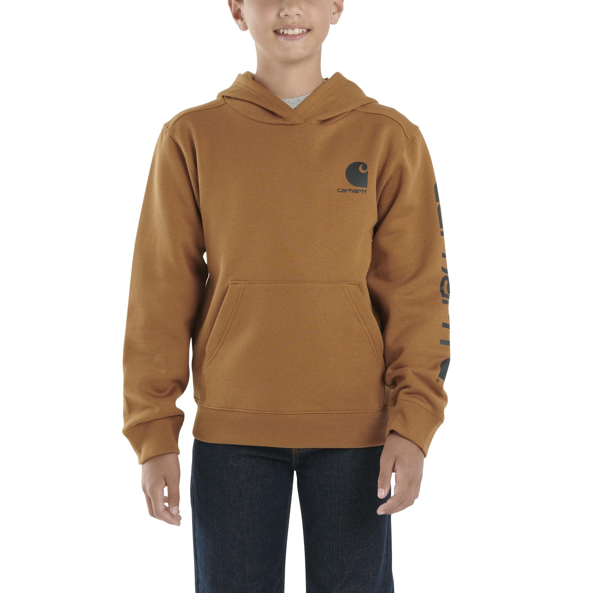 Carhartt Kid's CA6272 Long-Sleeve Graphic Sweatshirt - Boys Small Carhartt Brown