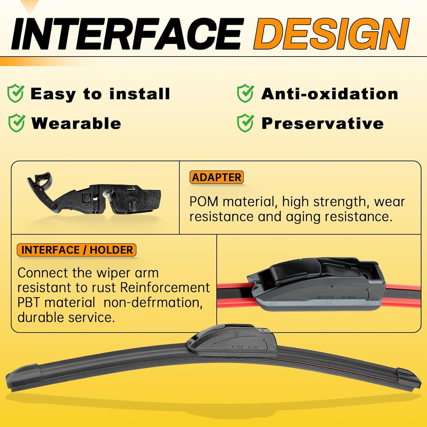 AUTOBOO 26" and 16" Windshield Wipers Blades (Pack Of 2),OEM Quality Premium All-Seasons Wiper blades,Stable and Quiet Armor wiper blades 26" + 16"(Pair for Front Windshield) - Image 7