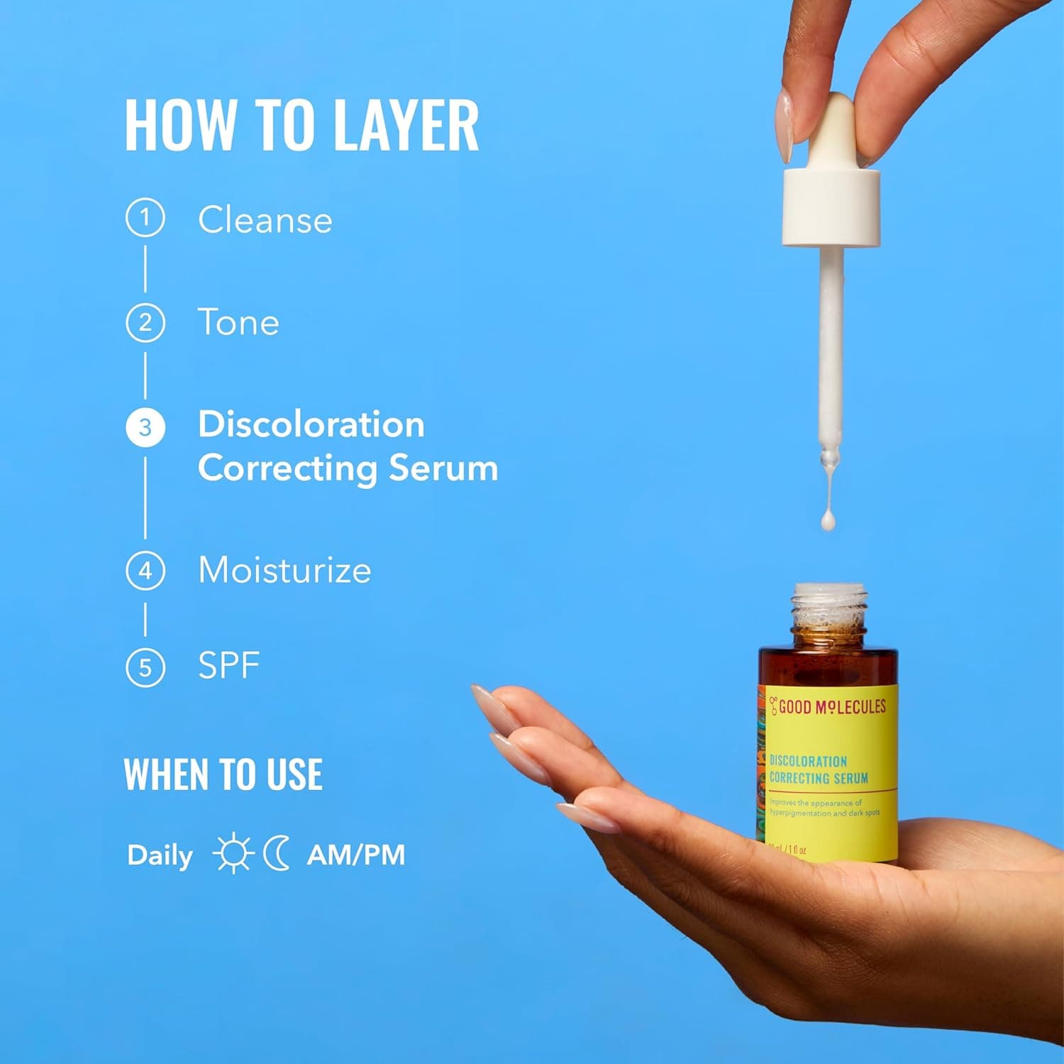 Good Molecules Discoloration Correcting Serum - Tranexamic Acid and Niacinamide Serum to Target Dark Spots and Hyperpigmentation - Skin Care for Face 1 Fl Oz (Pack of 1) - Image 6