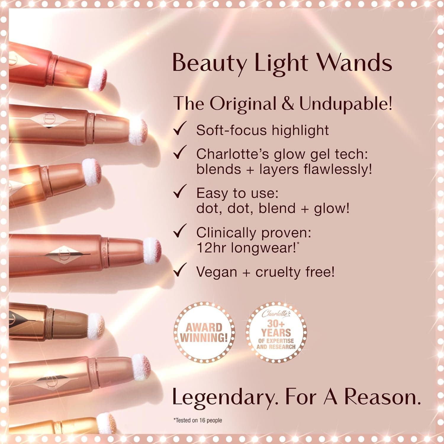 Charlotte Tilbury Beauty Light Wand Liquid Highlighter Makeup - Soft-Focus Highlighter & Blush for Cheeks - Pearlescent, Weightless Radiant Finish Pinkgasm - Image 6