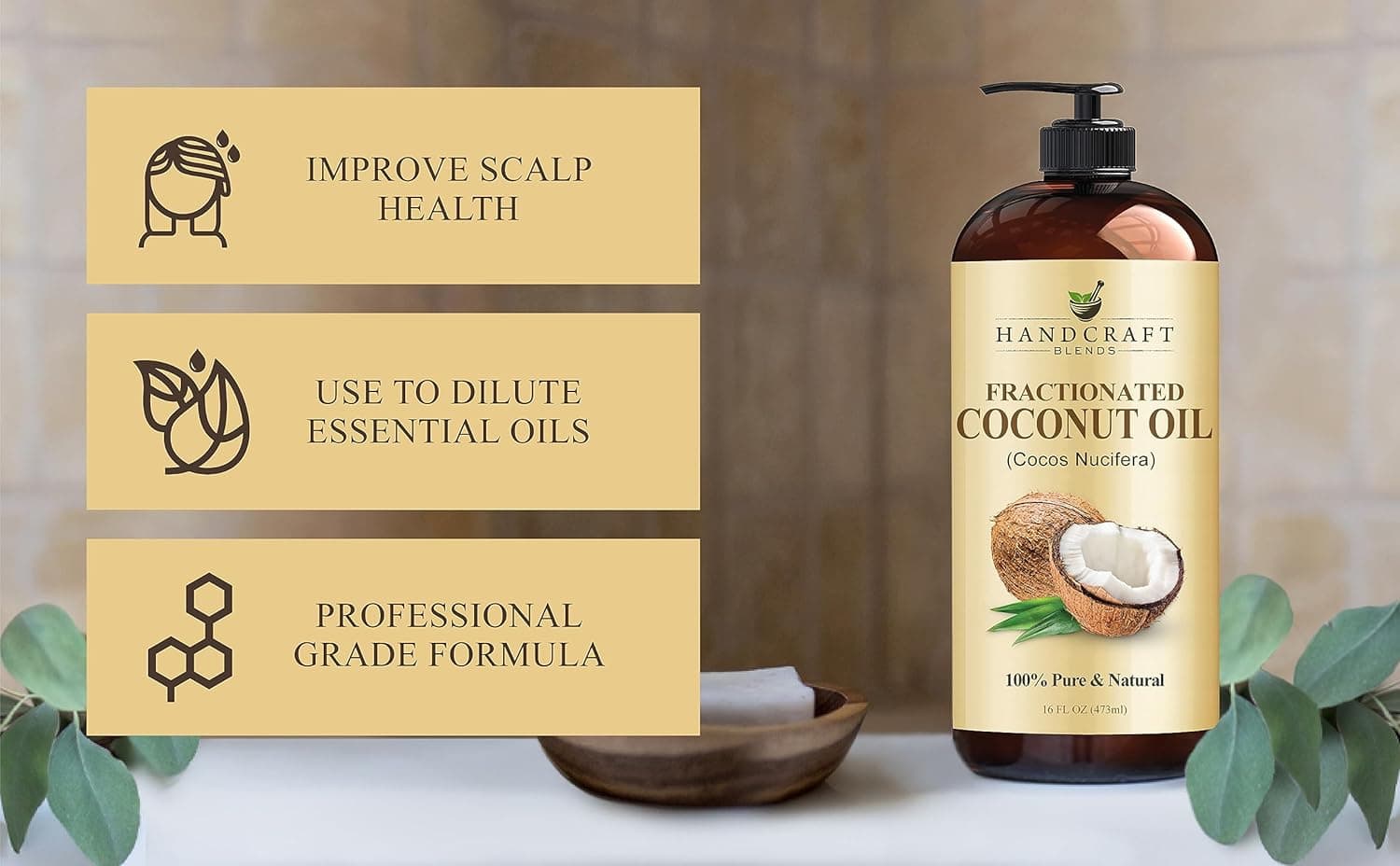 Handcraft Blends Fractionated Coconut Oil - 16 Fl Oz - 100% Pure and Natural - Premium Grade Carrier Oil for Skin, Hair and Body - Massage - Hair Tonic Coconut - 16 Fl Oz (Pack of 1) 16 Fl Oz (Pack of 1) - Image 6