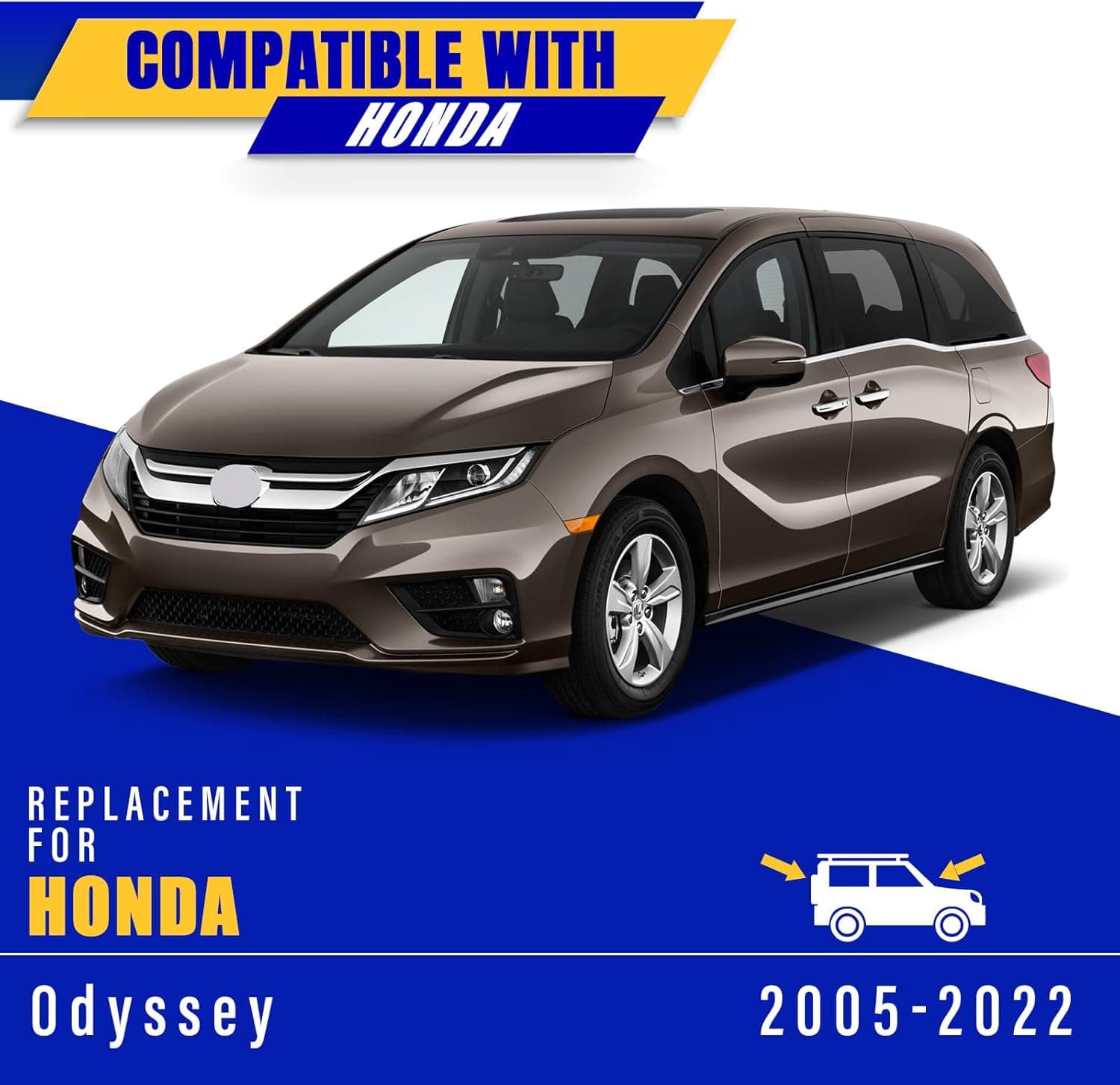 3 wipers Replacement for 2005-2022 Honda Odyssey, Windshield Wiper Blades Original Equipment Replacement - 26"/22"/16" (Set of 3) U/J HOOK - Image 5