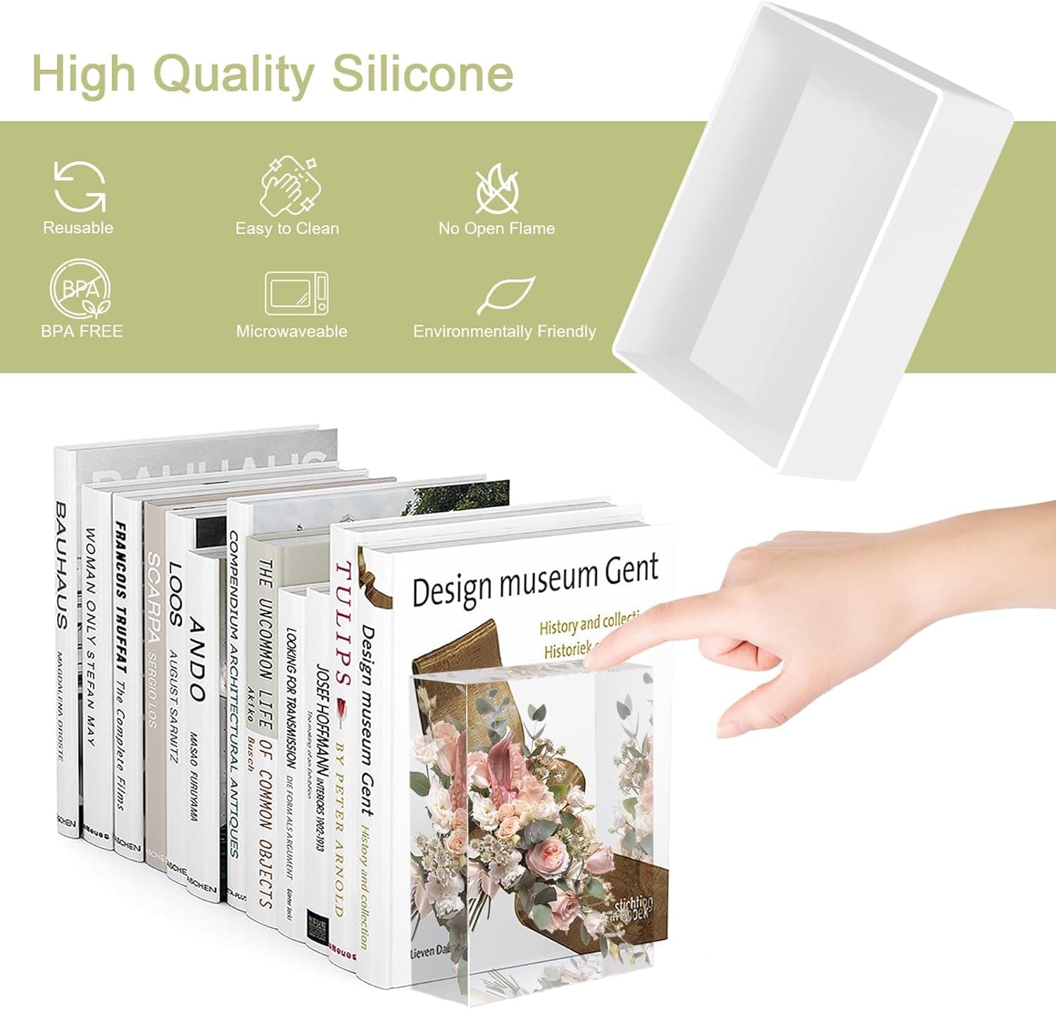 Large Resin Molds, Rectangle Silicone Molds for Epoxy Resin, 5 PCS Cuboid Resin Moulds with Wooden Support, Deep Casting Molds for Preserving Flowers, Insect Specimens, DIY Gifts, Furniture Decoration Rectangle Resin Molds - Image 6