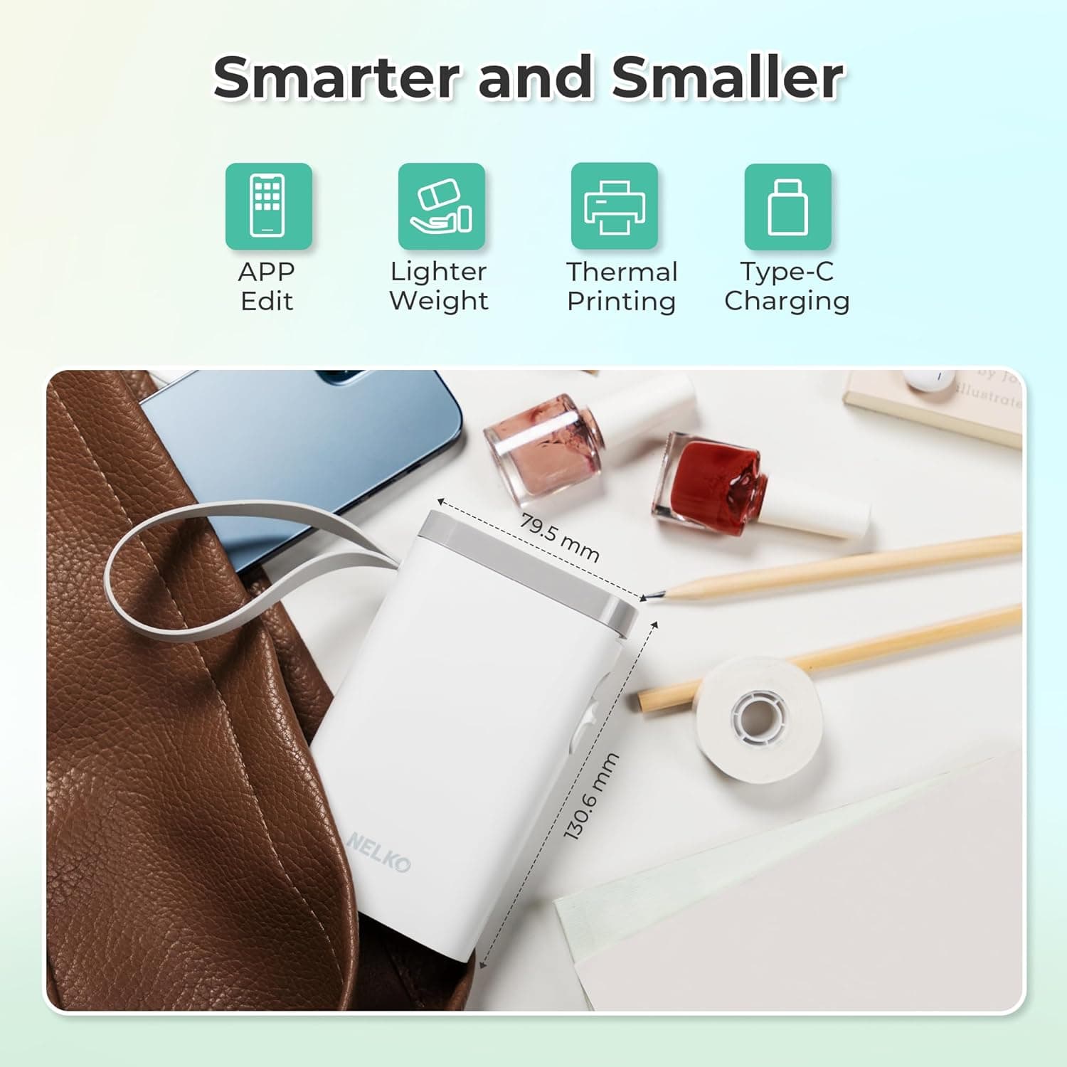Máquina de Etiquetas Nelko con Cinta, Impresora de Etiquetas Bluetooth P21, Mini Impresoras de Etiquetas Inalámbricas con Múltiples Plantillas para Escuela, Oficina y Hogar, Blanca - Image 4