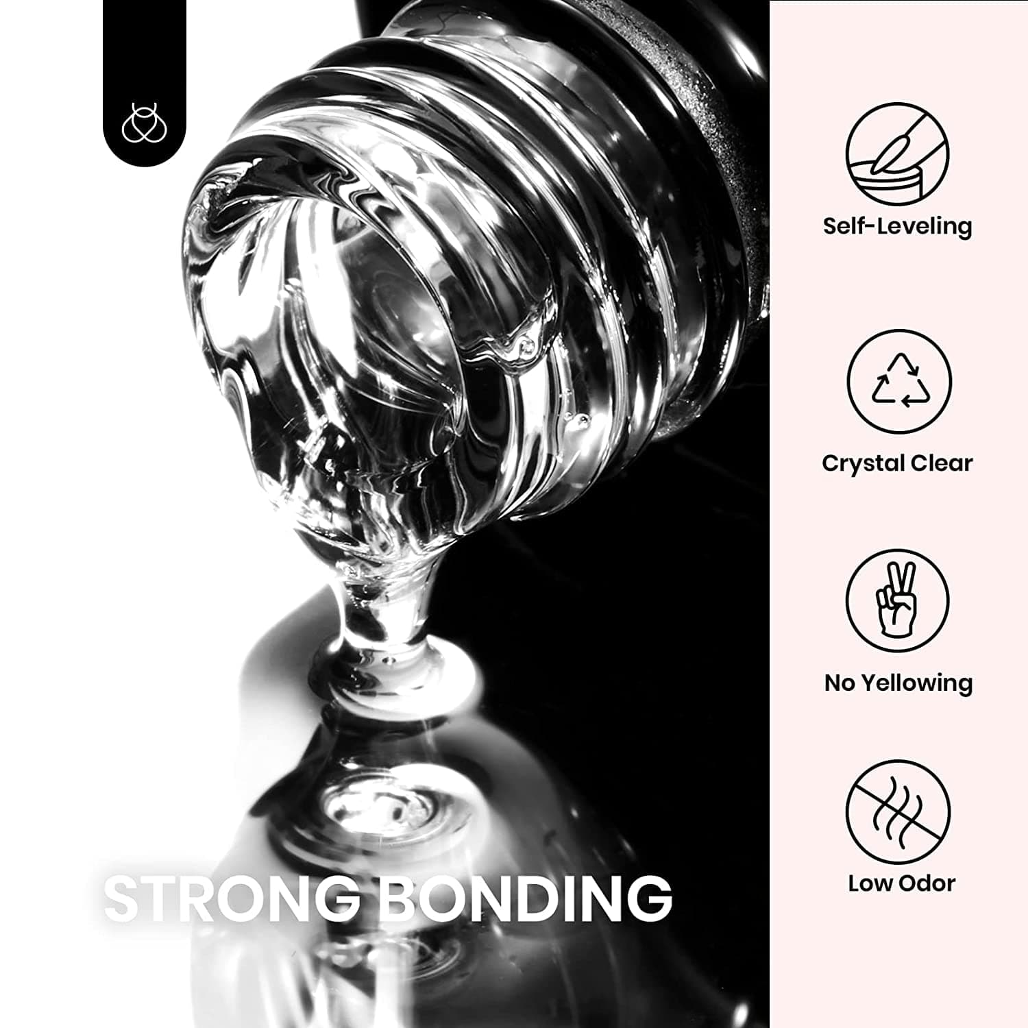 Beetles Gel Nail Glue and No Wipe Top Coat Kit, 2Pcs 15ml 5 In 1 UV Nail Glue for Acrylic Nail Tips Clear Press On Nails, Easy Nail Extension Gel, Soak Off LED Shine Finish DIY Home Manicure 0-Nail Glue and Top Coat - Image 5