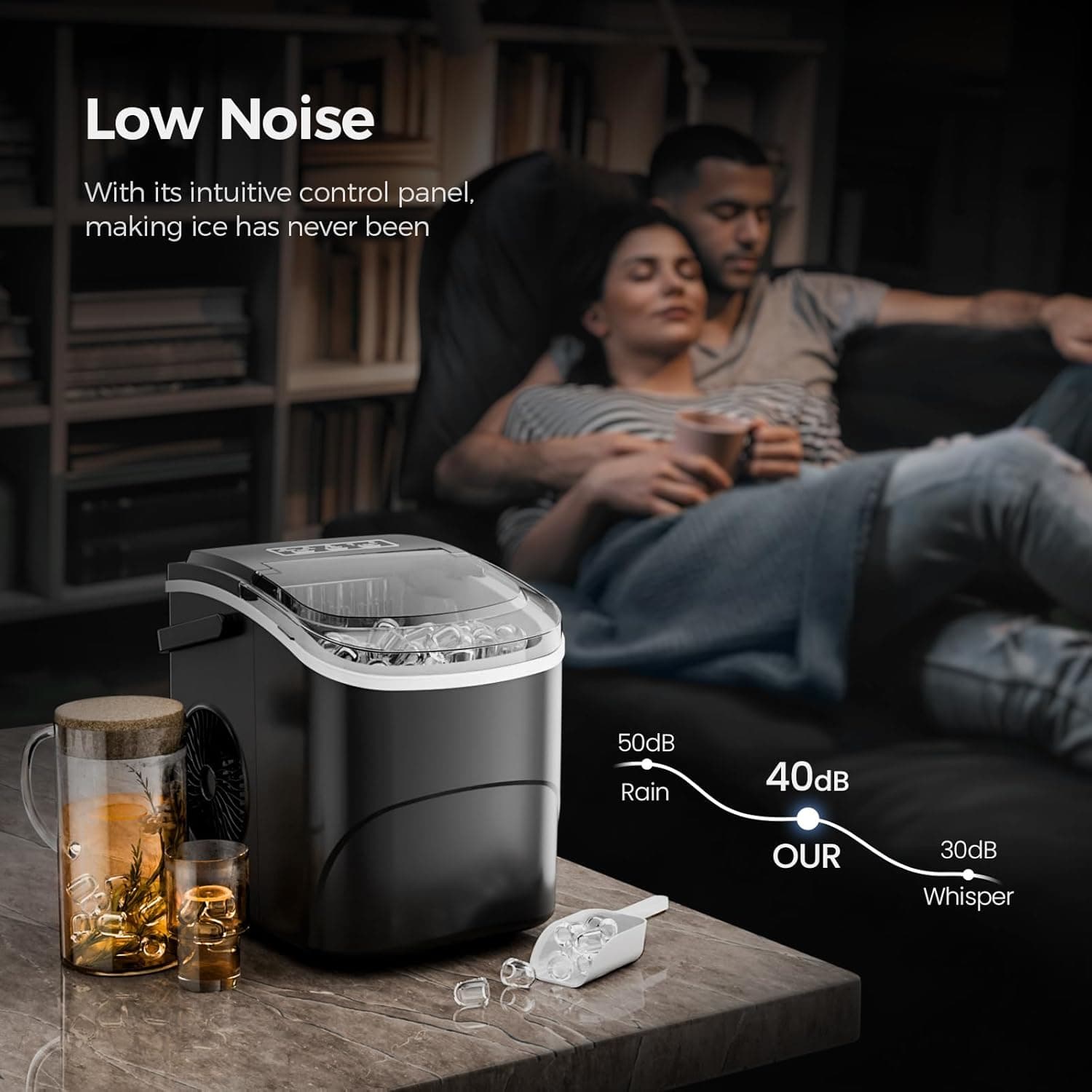 Electactic Ice Makers Countertop,26Lbs/24H,9 Cubes in 6 Mins,Portable Ice Maker Machine with Self-Cleaning,2 Sizes of Bullet - Image 8