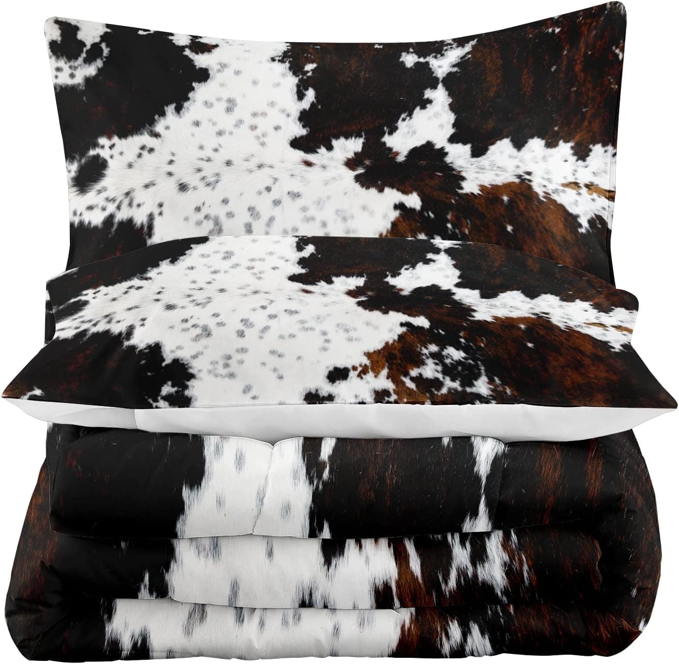 Tailor Shop Black White Cow Print Comforter Set Full, Western Farmhouse Cow Print Bedding in A Bag, Rustic Cowhide Comforter Set with 2 Matching Pillowcases Bedroom Decor… Yh-cow 04 Full - Image 4