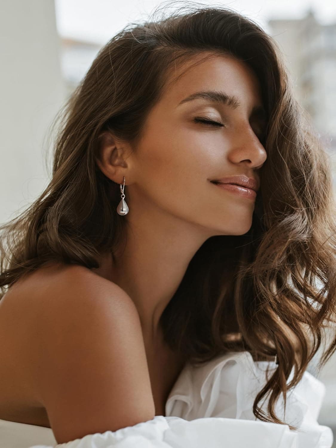 925 Sterling Silver Teardrop Leverback Earrings for Women Girls Waterdrop Tear Drop Dangle Earrings Jewelry Hypoallergenic Silver Teardrop Leverback Dangle Earring for Women A-Silver - Image 4