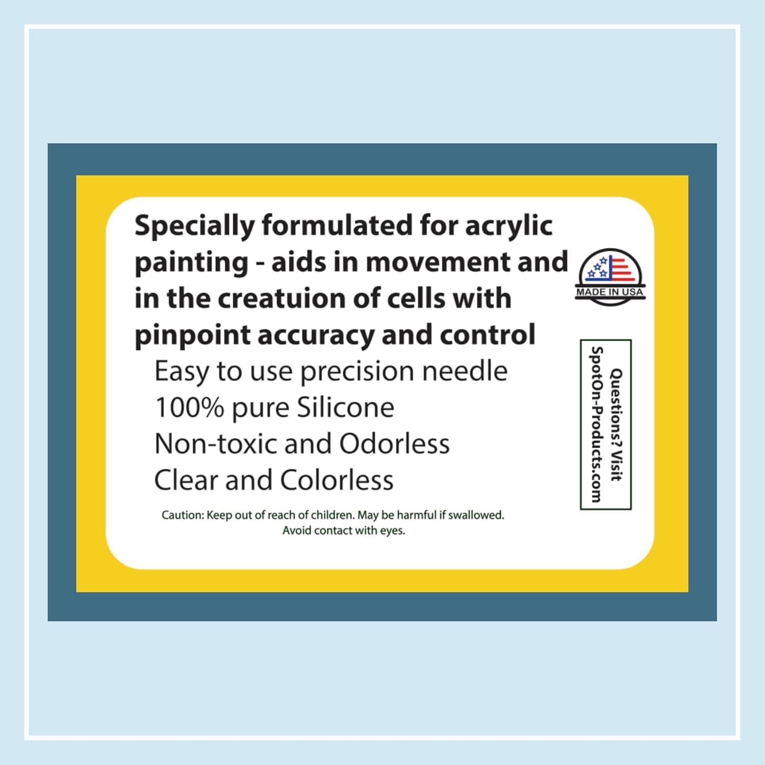 Pure Silicone Pouring Oil for Acrylic Painting - 100% Silicone for Superior Cell Creation - Acrylic Paint Pouring Medium - Made in The USA - Precision Needle Applicator - Image 8