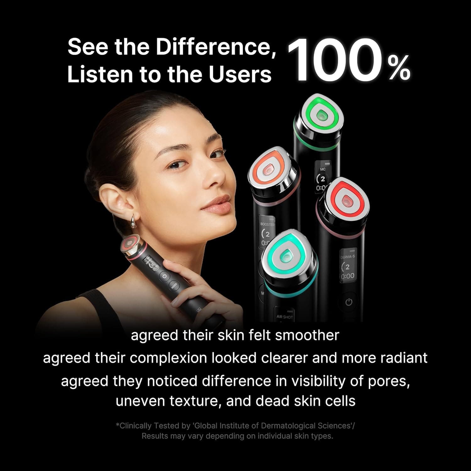 medicube Age-R Booster Pro | 6-in-1 Real Glass Glow Beauty Massager | Looking Glass Skin | Korean Skin Care Black - Image 7