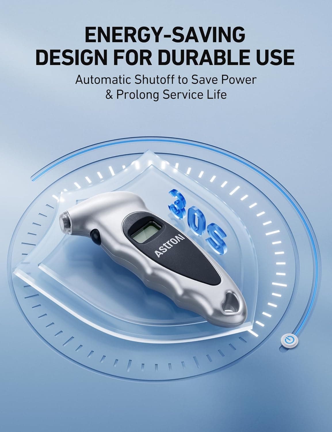 AstroAI Tire Pressure Gauge Digital 0-150PSI (Accurate in 0.1 Increments), 4 Settings Stocking Stuffers for Car Truck Bicycle with Backlight LCD and Presta Valve Adaptor, Sliver Silver - Image 6