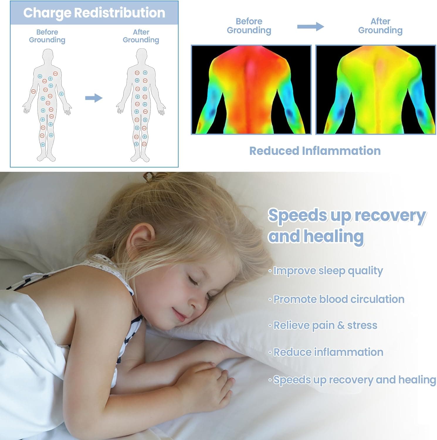 Grounding Sheets Queen Size - 90% Organic Cotton + 10% Pure Silver Fitted Bed Sheet for Earthing - 400 Thread Count Deep Pocket Grounded Bedsheets - Improved Sleep Down to Earth Ground Bedding Queen Gray - Image 4