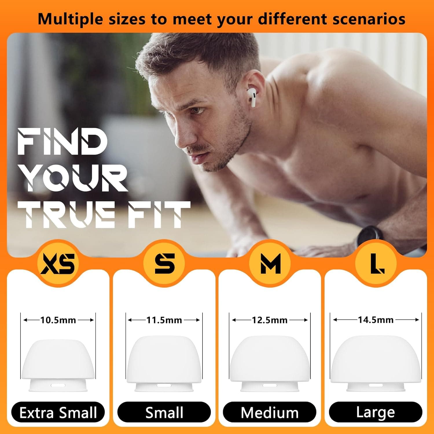 4 Pairs Replacement Ear Tips for AirPods Pro 2nd/1st Generation with Portable Storage Box & Cleaner Pen,Noise Reduction Holewith & Built-in dust Guard Screen,Silicone Ear Tips for AirPods Pro (White) 4White+pen - Image 3