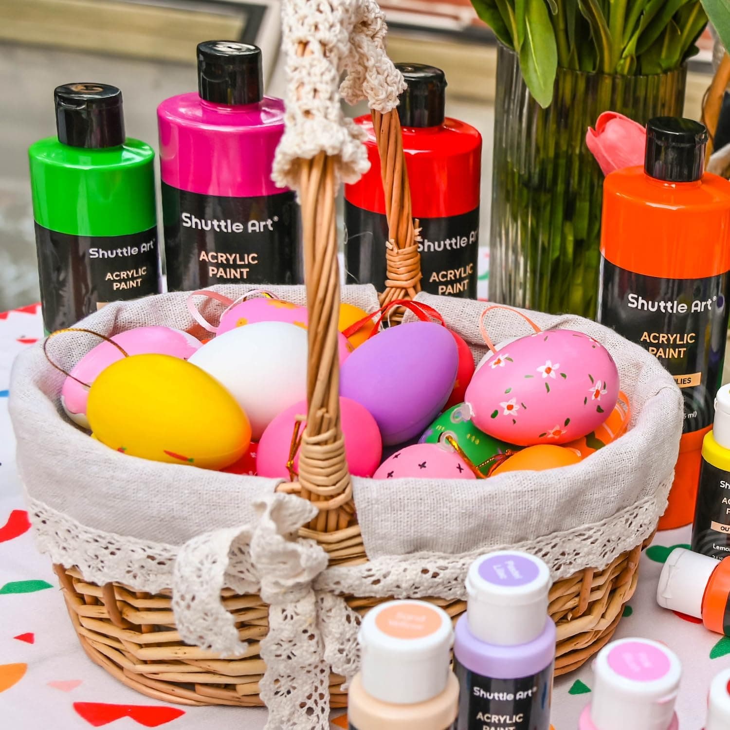 Shuttle Art Acrylic Paint, 24 Colors Acrylic Paint Bottle Set, 250ml/8.45oz Each, Rich Pigments, High Viscosity, Bulk for Artists, Beginners and Kids Painting on Rocks Crafts Canvas Wood - Image 10