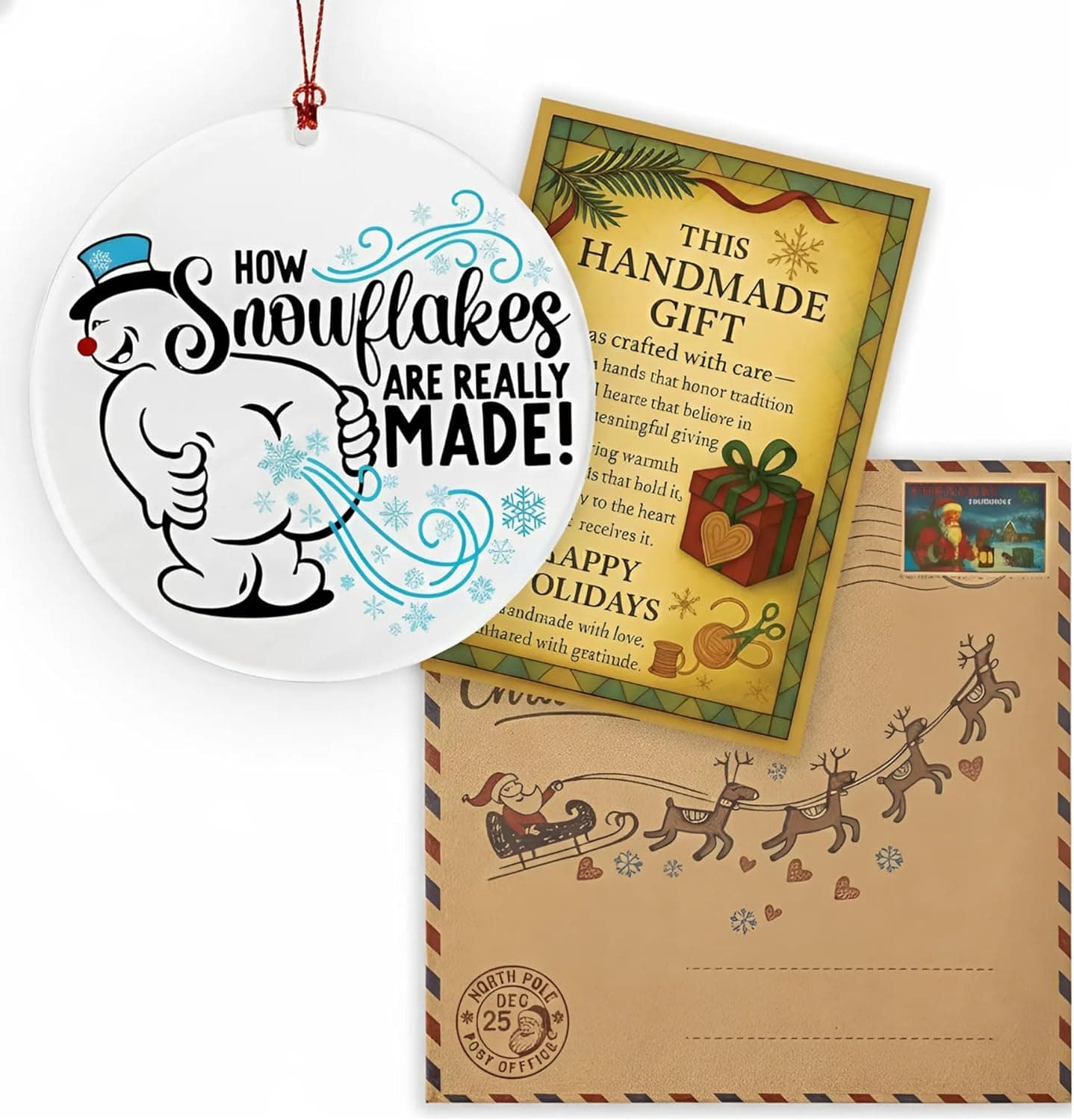 Christmas Ornaments 2025, Snowman Ornament, Funny Christmas Ornaments, Funny Ornament for Adults, Hilarious Holiday Decoration for Friends, Gag Gift Idea, Unique Winter Humor Decor, How Snowflakes Funny Snowman Yd-9lh8-ic04 - Image 3