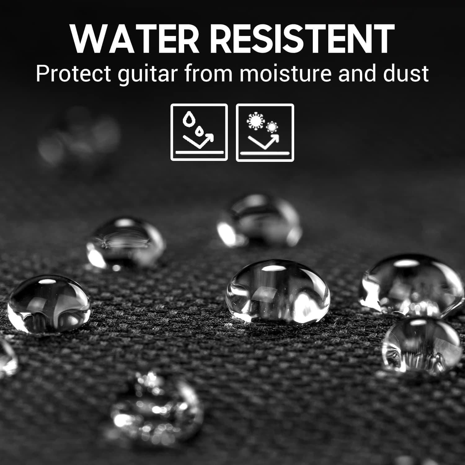 CAHAYA 41 In Acoustic Guitar Bag 0.35 In Thick Padding Water Resistent Dual Adjustable Shoulder Strap Guitar Case Gig Bag with Back Hanger Loop, Black CY0152 - Image 5