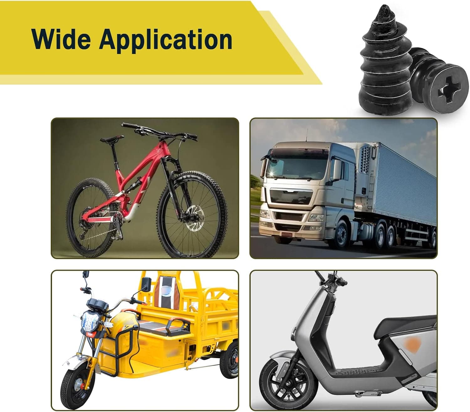 60PCS Tire Repair Rubber Nail, Vacuum Tire Repair Kits Spiral Rubber Nails, Tire Screw Plug Fast Tool Self Service Tire Repair Nail for car, Motorcycle, Truck, Tractor Tire Puncture Repair - Image 7