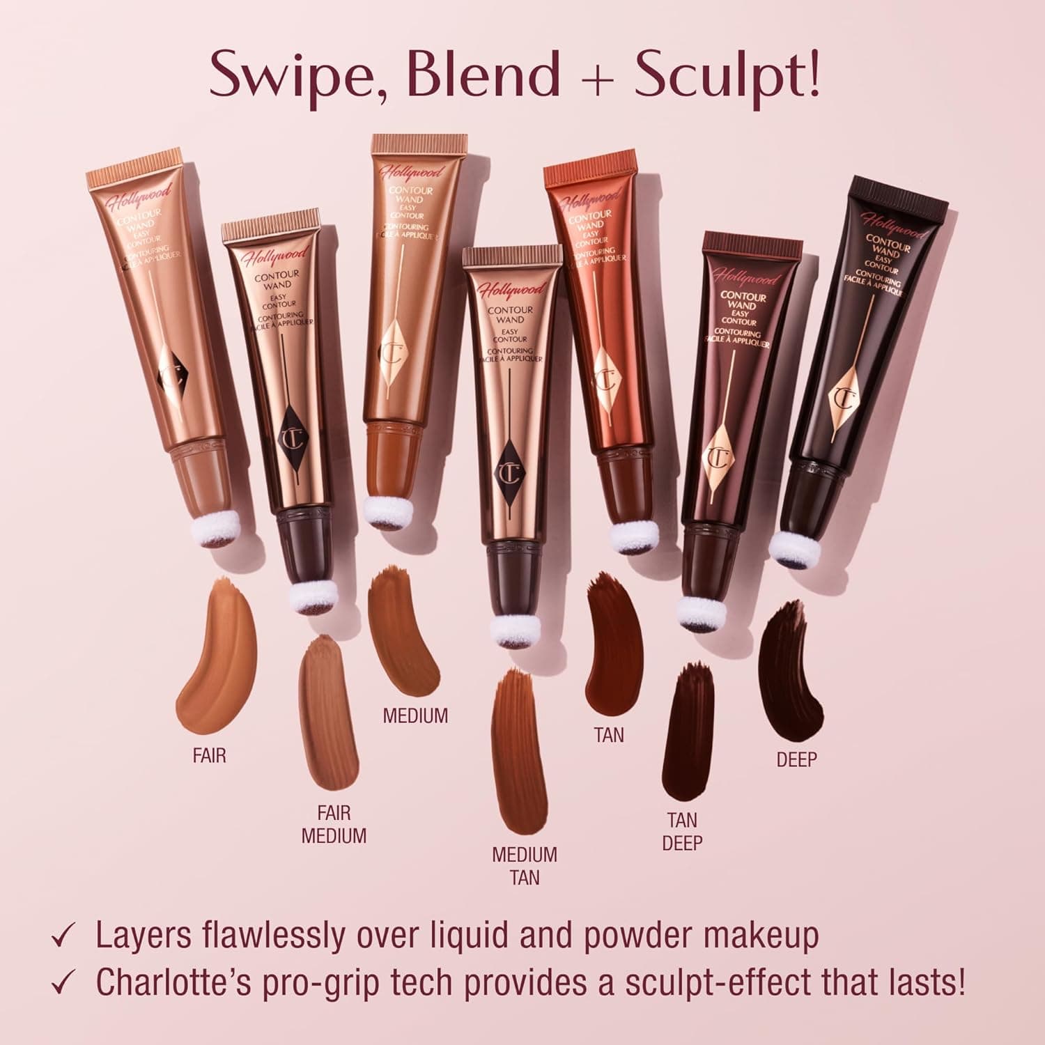 Charlotte Tilbury Hollywood Liquid Contour Wand - Easy-to-Use Contour Stick & Liquid Bronzer for Sculpting & Shaping - Leaves a Natural-Looking Sculpted Finish 02 Fair/Medium - fair-medium with cool neutral undertones - Image 11