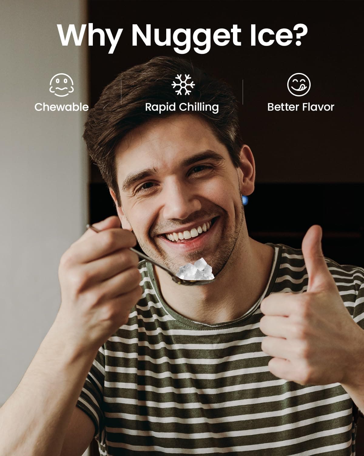 Nugget Ice Maker Countertop, 34lbs/Day, Portable Sonic Pebble Ice Maker with Self-Cleaning, Fast Ice in 6 Mins, Compact Crushed Pellet Ice Machine for Home/Office/Kitchen/RV/Camping, Black Black ICE - Image 5