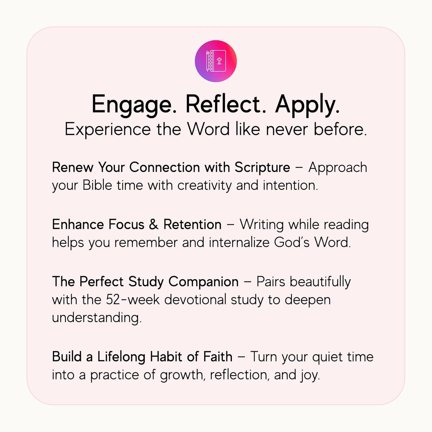 Official Spiral Bible® The Bible in a Year | 52 Week Guided Bible Study & Daily Reading Plan | Spiritual Companion & Journal for Adults & Teens | 8.5" x 11" Notebook Floral - Image 7