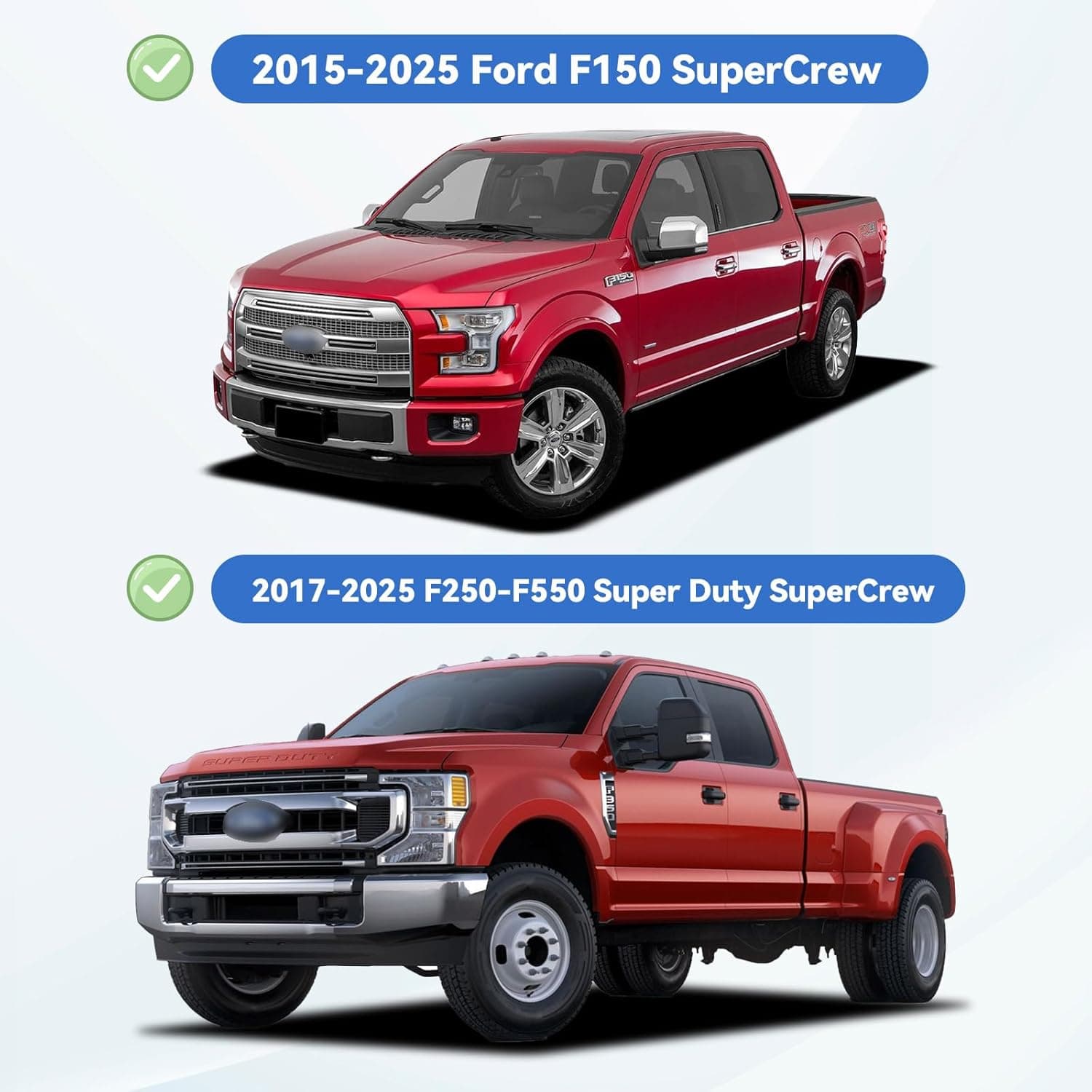 Deflectores de Ventana para Lluvia para Ford F150 SuperCrew 2015-2025, Sombrillas para Lluvia y Sol, Deflectores de Ventilación para 2017-2025 F-150 Raptor F250 F350 F450 F550 Super Duty Crew Cab, para Cabinas de Tamaño Completo 2015-2025 f150 SuperCrew - Image 3