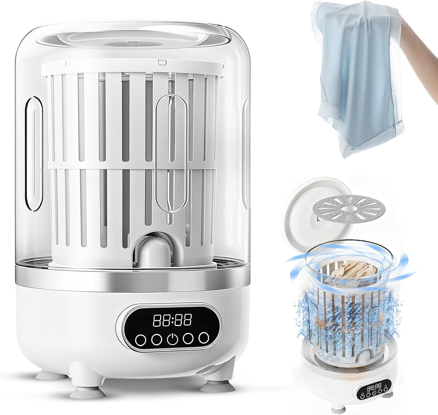 3L Portable Washing Machine,3 In 1 Portable Washer And Dryer Underwear Washing Machine,Mini Lavadora Portatil for Home, Apartment, Hotel, Camping & Travel(3L capacity) - Image 2