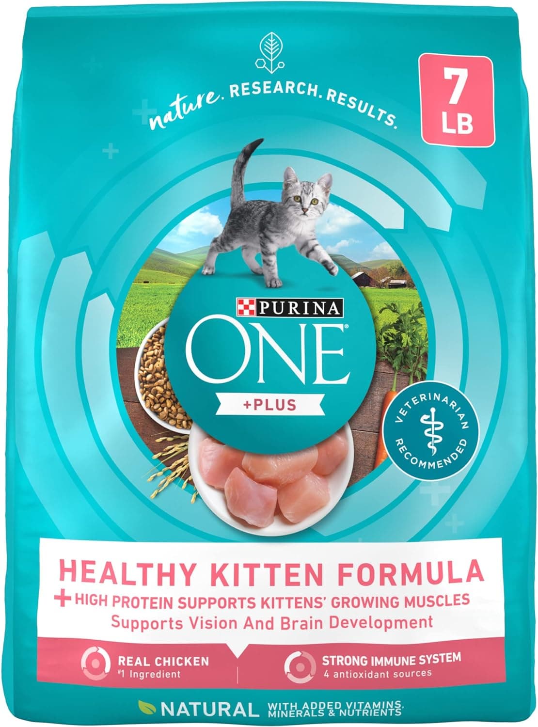 Purina ONE High Protein, Natural Dry Kitten Food, +Plus Healthy Kitten Formula - 7 lb. Bag Chicken 7 Pound (Pack of 1) - Image 2