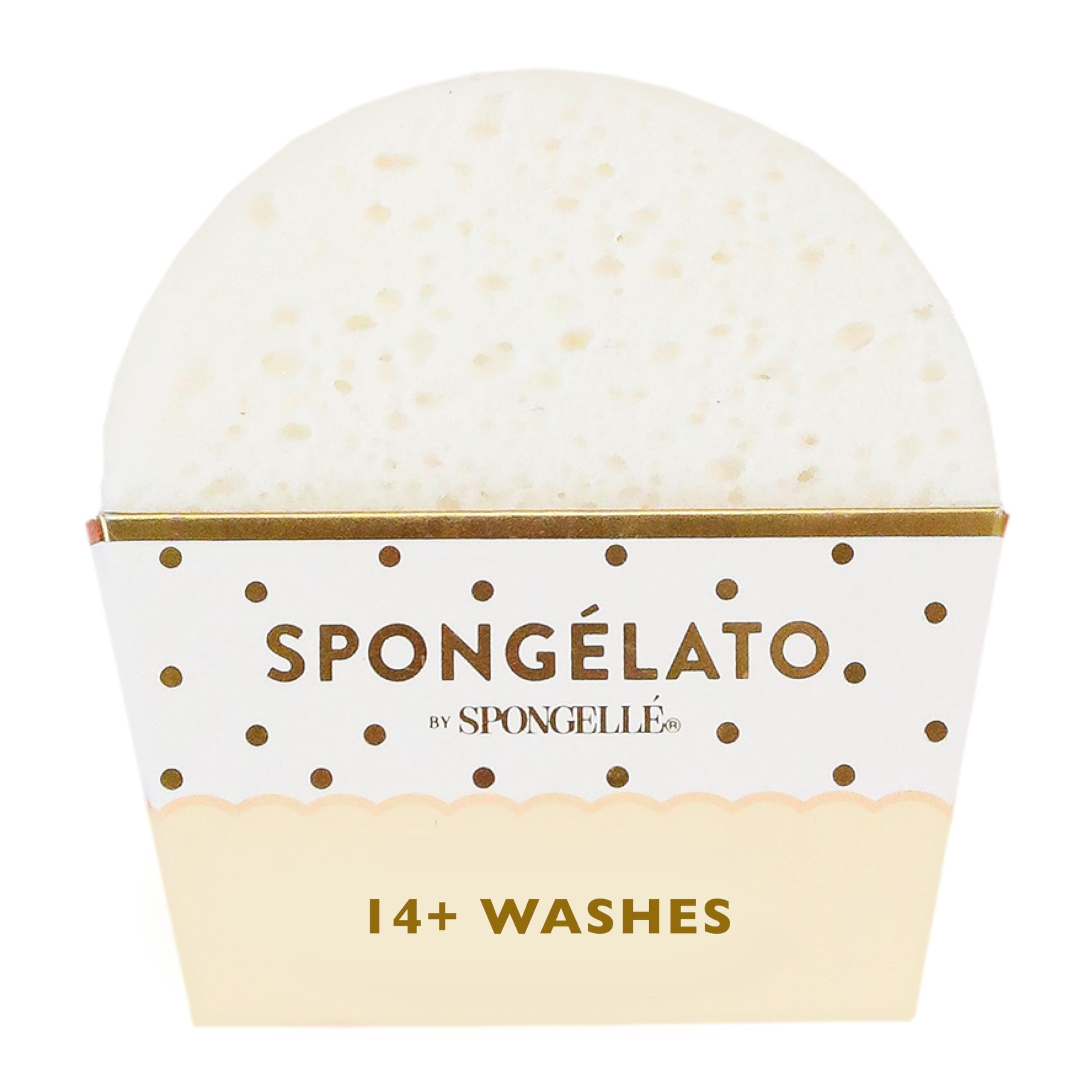 Spongelato Loofah Exfoliating Body Scrubber by Spongelle | Infused with Body Wash | Bath & Shower Loofah for Women | 14+ uses | Fior de Latte (Vanilla) Gelato Inspired