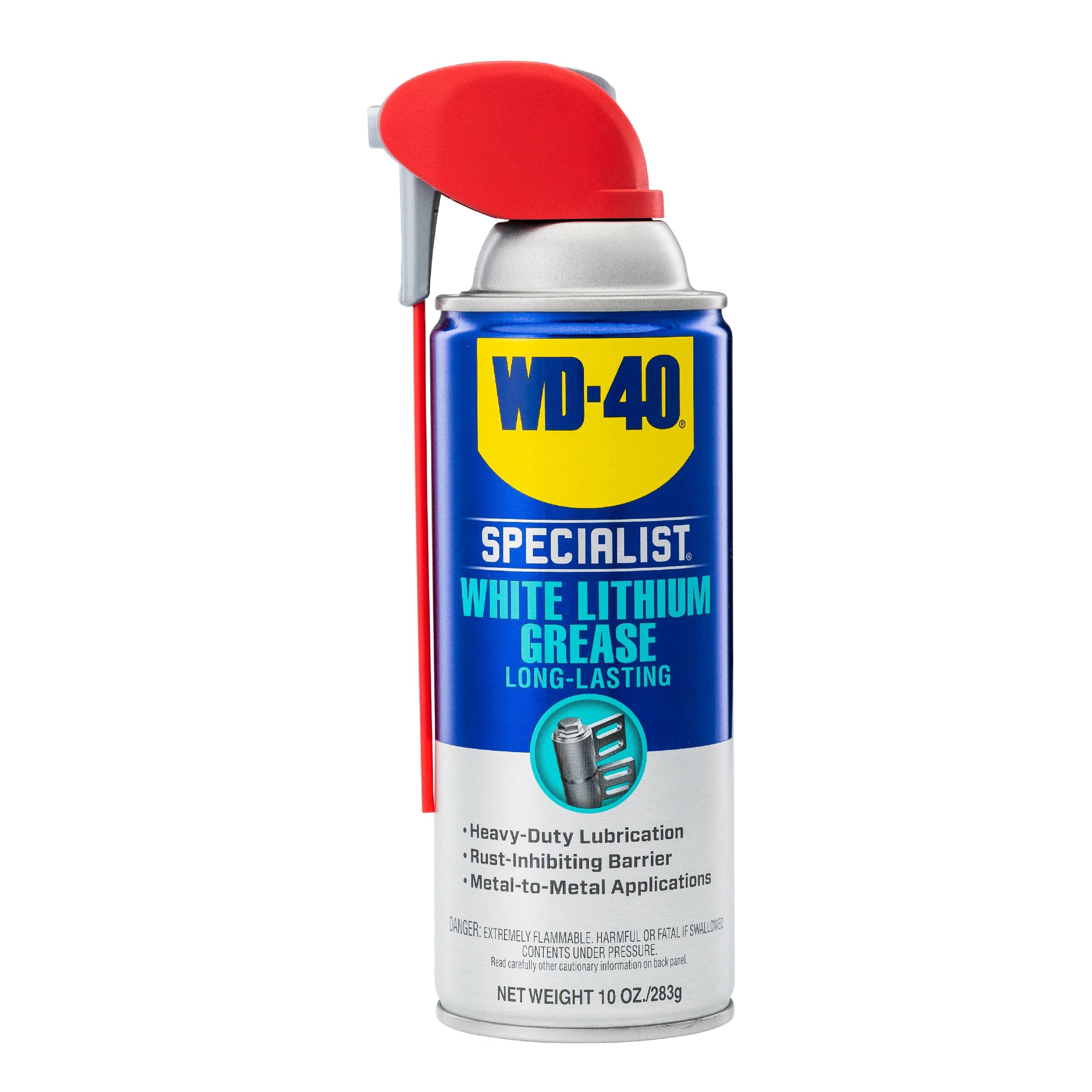 WD-40 Specialist White Lithium Grease Spray with SMART STRAW SPRAYS 2 WAYS, 10 OZ 1-Pack Grease Spray